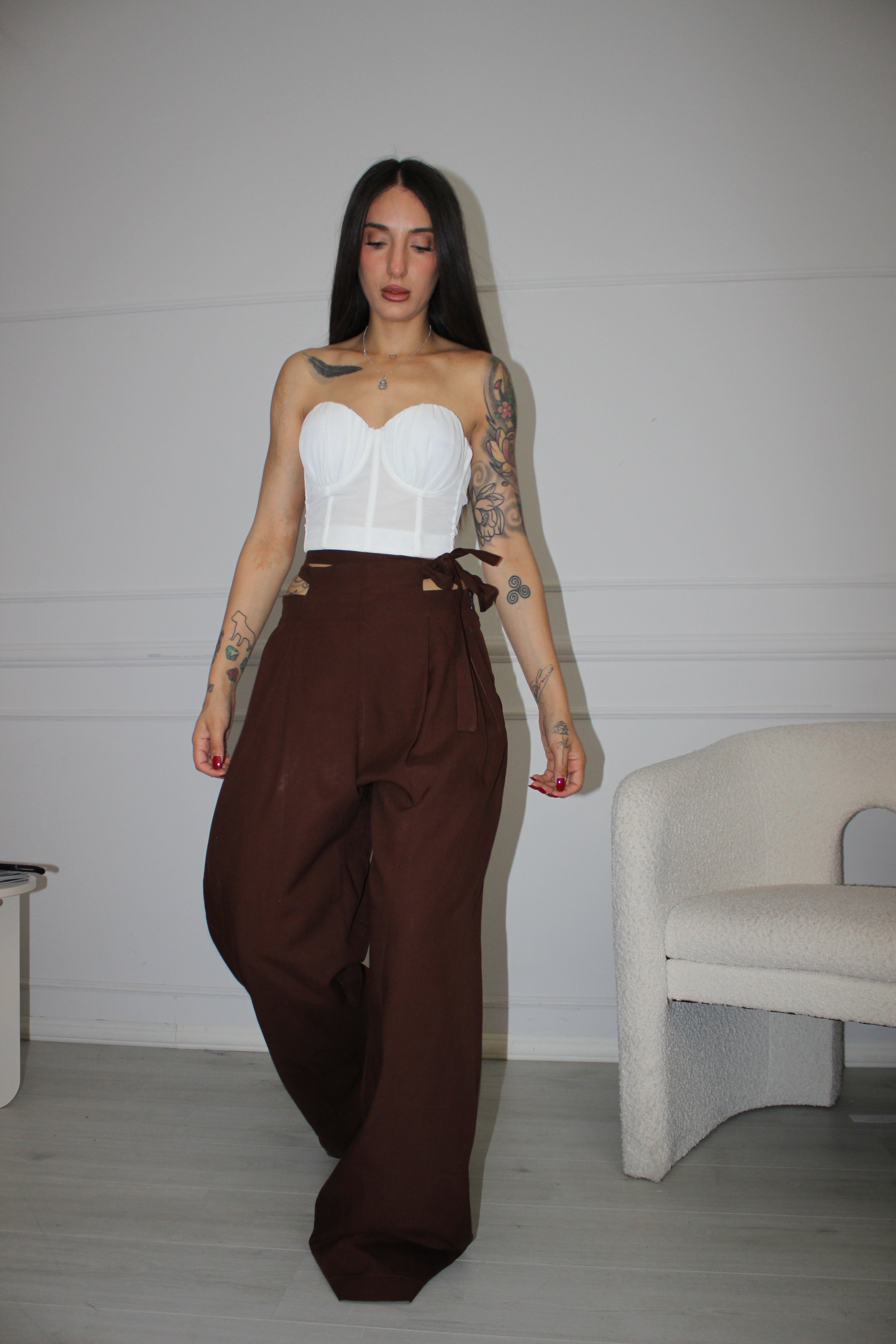 Pantalone Cut Out Chocolate