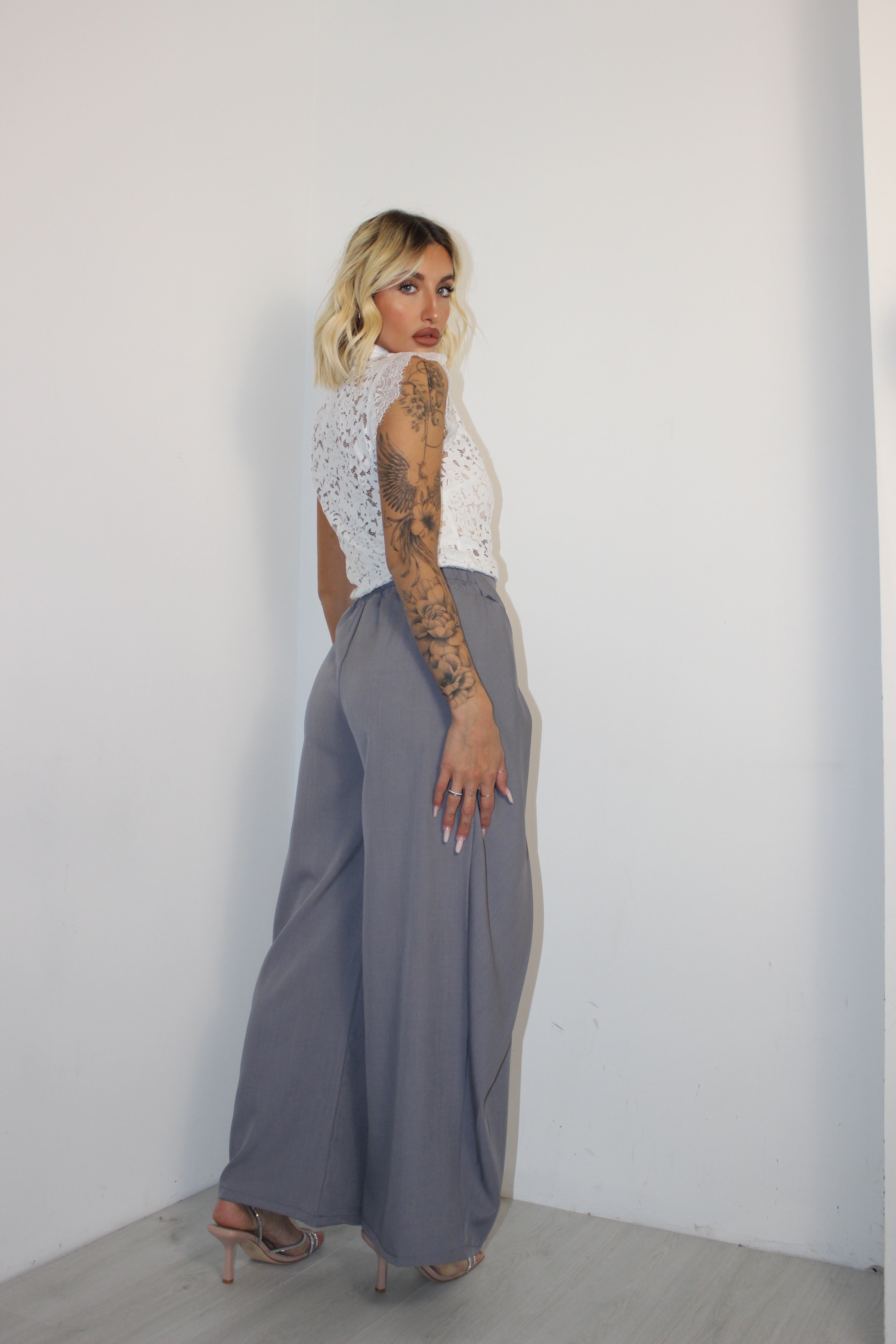 Pantalone doppia chiusura Grigio