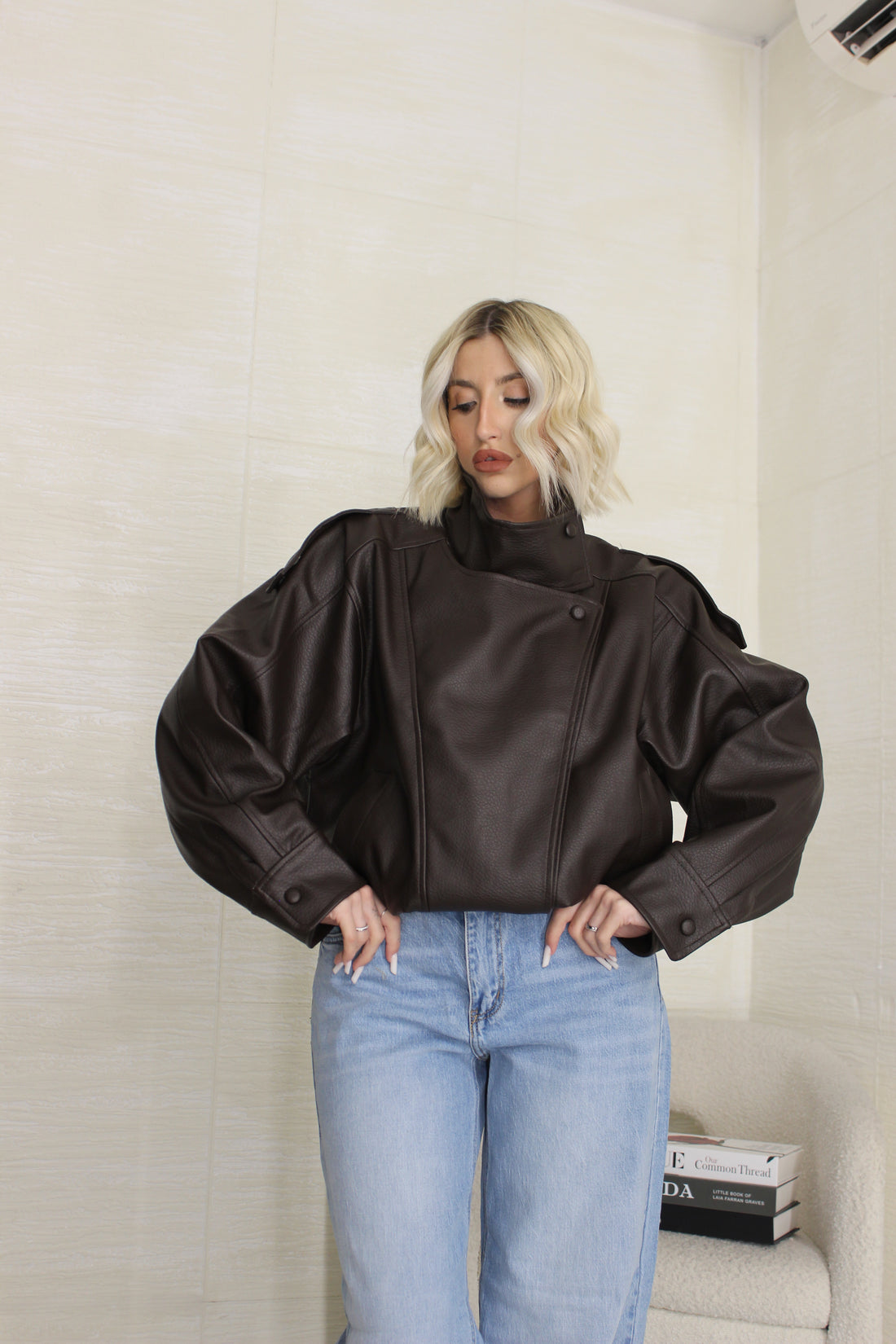 Bomber Ecopelle marrone