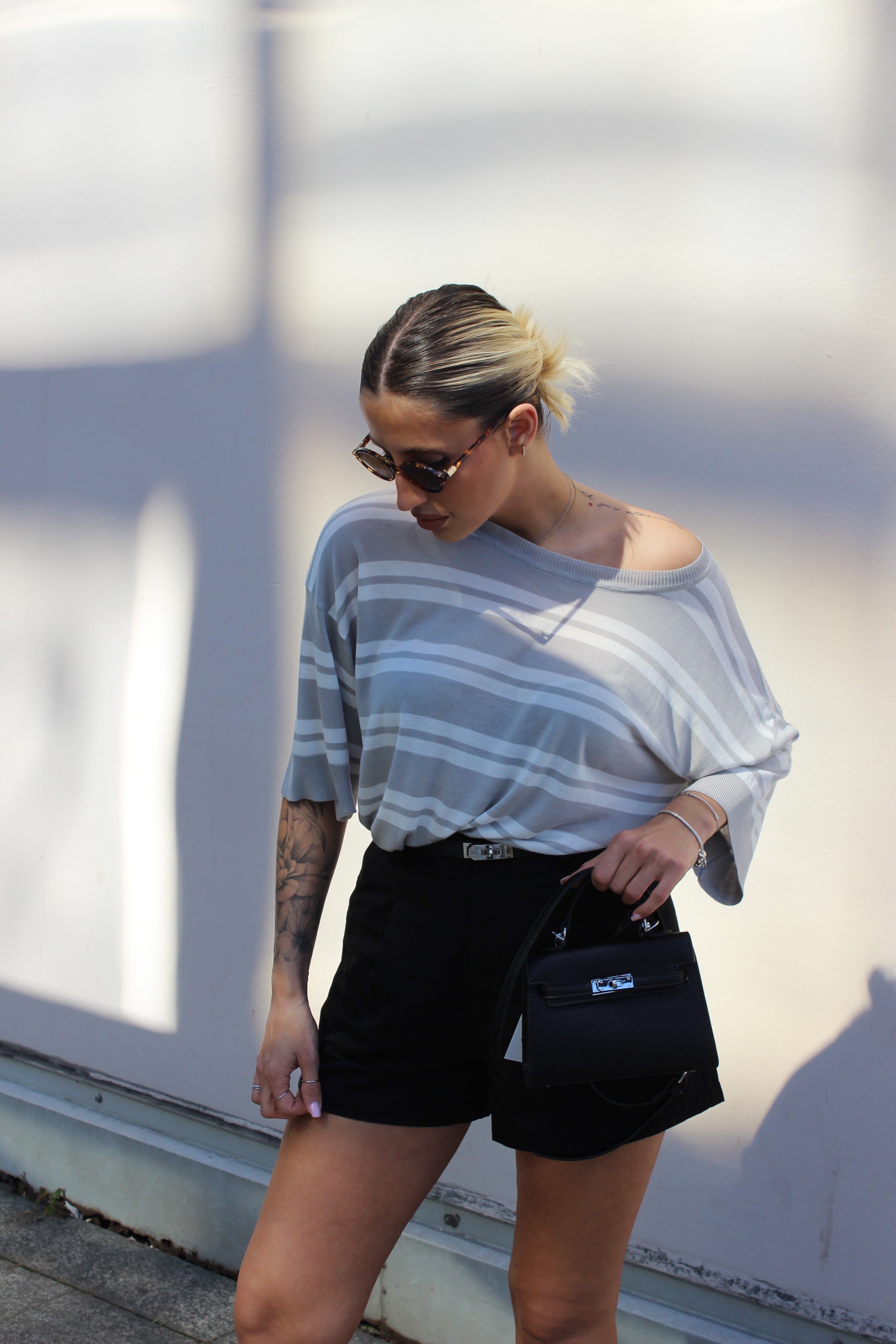 Maglia misto seta Grigio