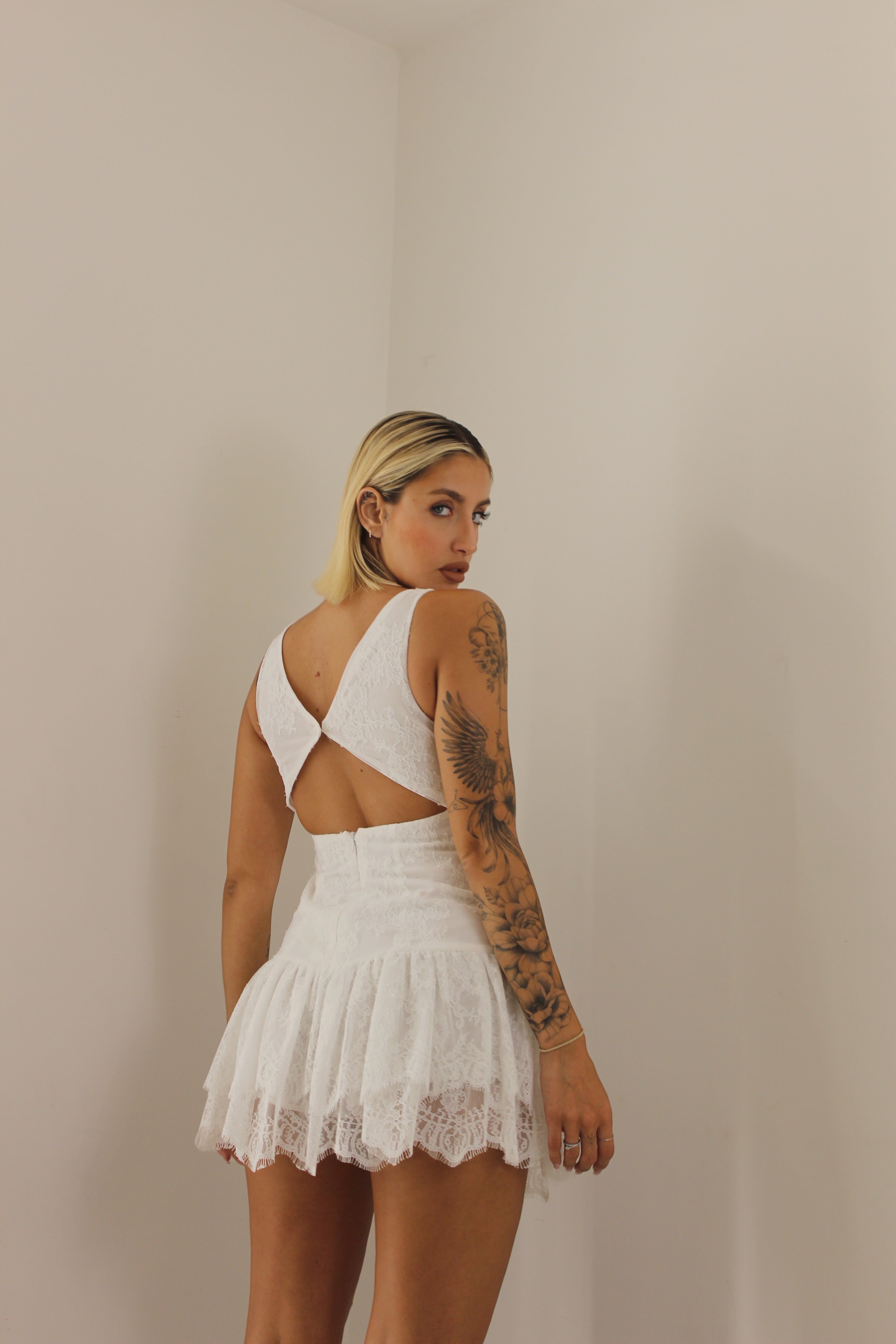 Playsuit pizzo bianco
