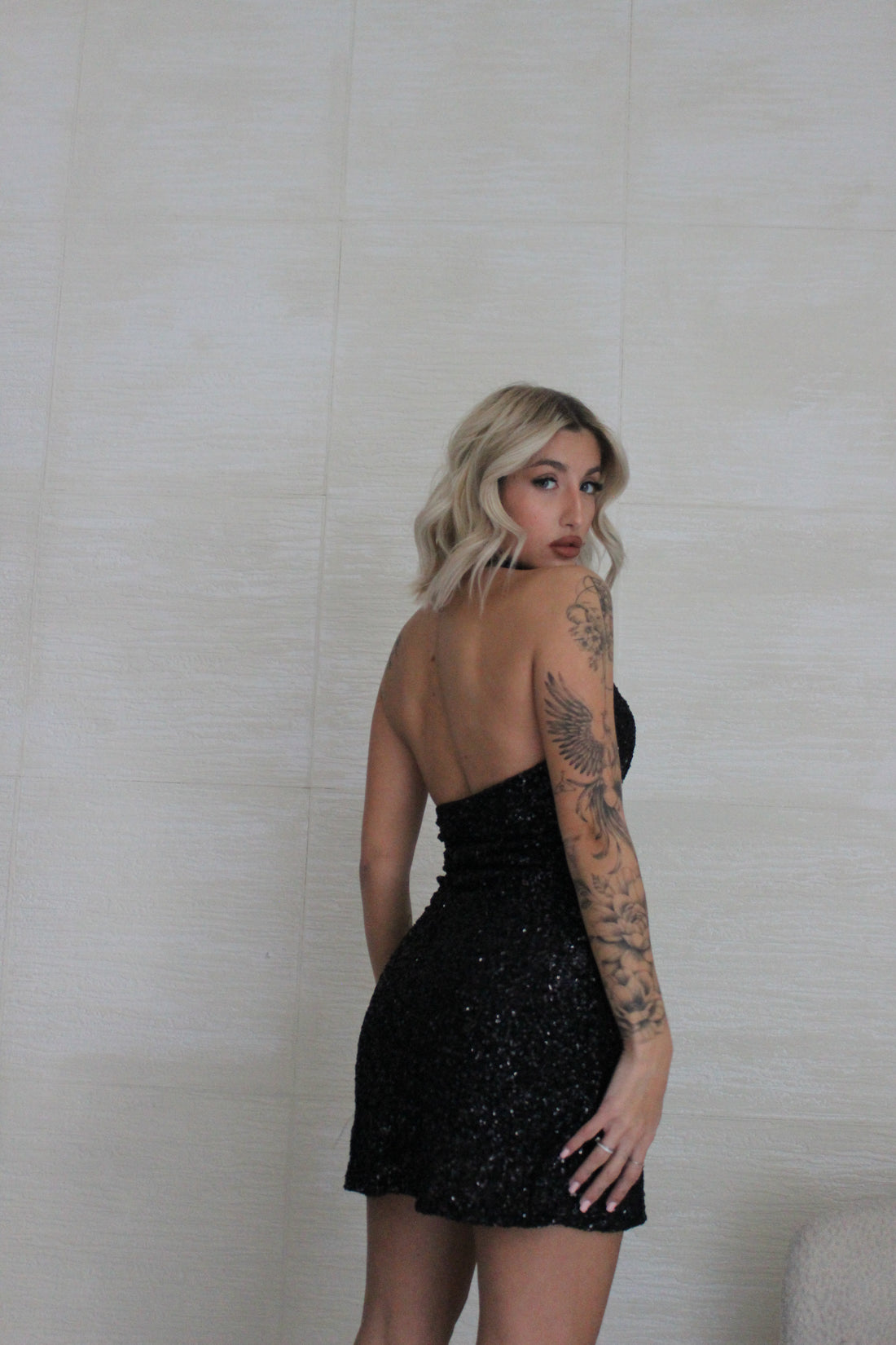 dress paillettes nero