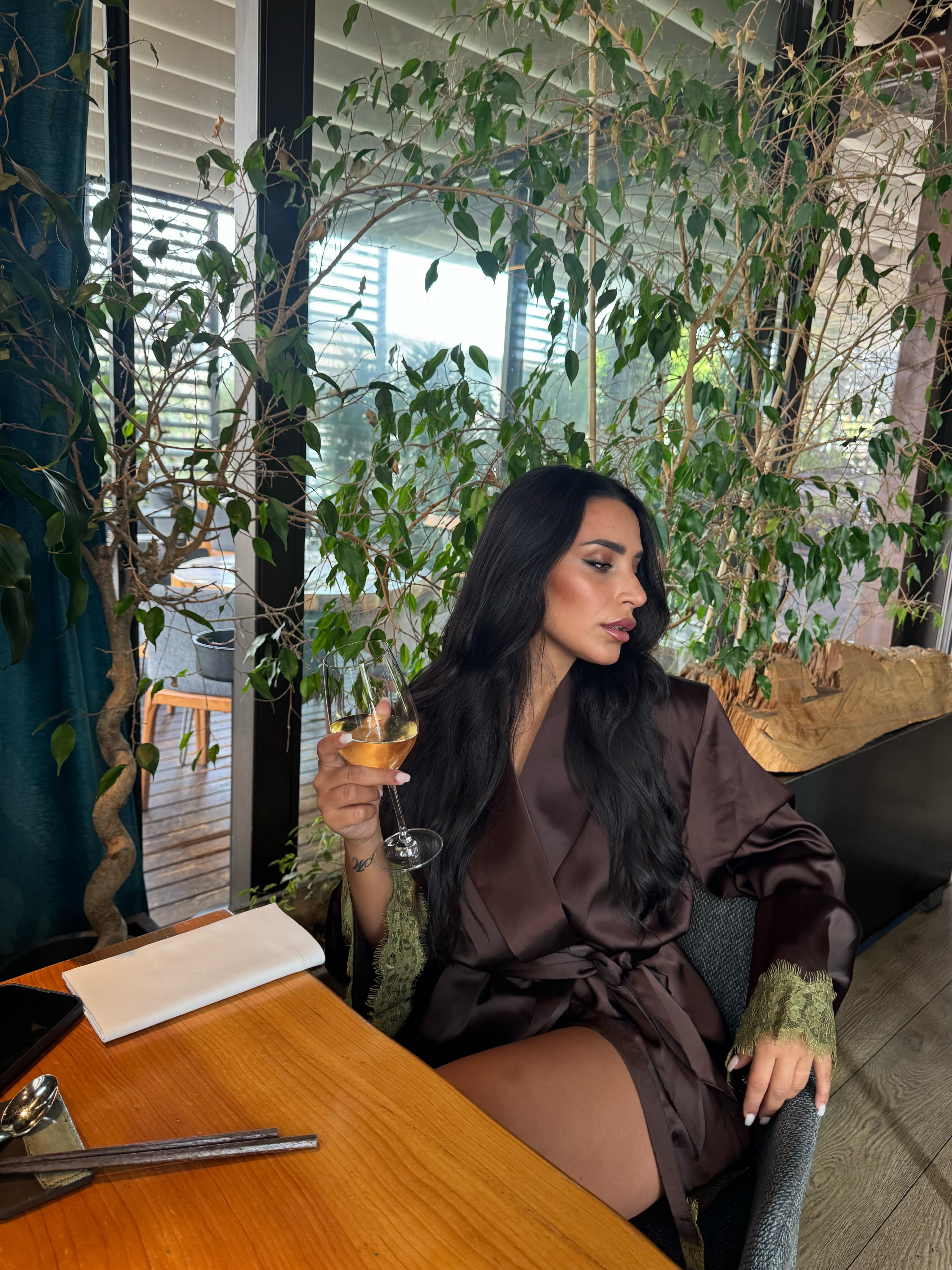Abito kimono Chantal cioccolato