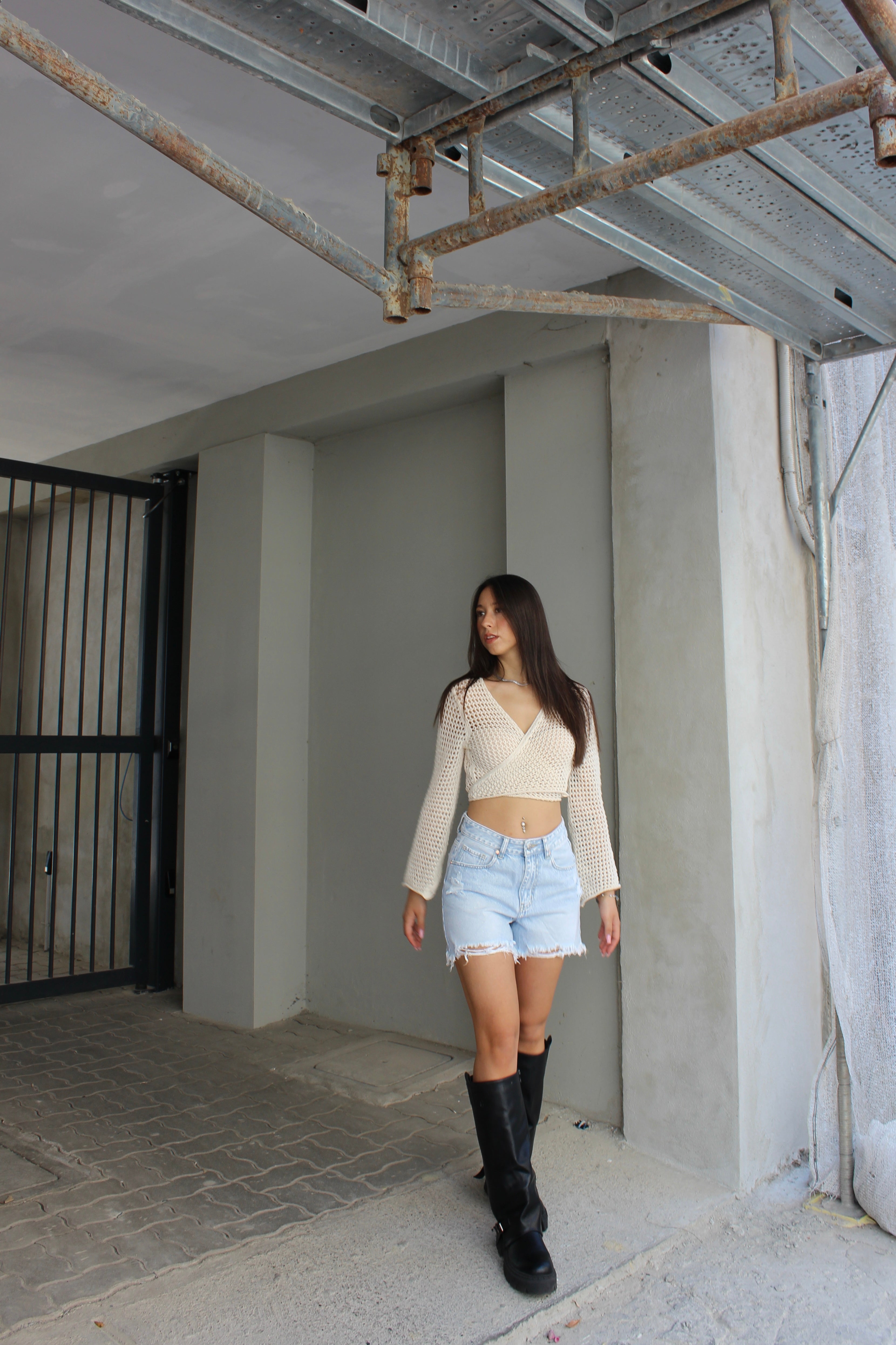 Maglia Crochet Panna