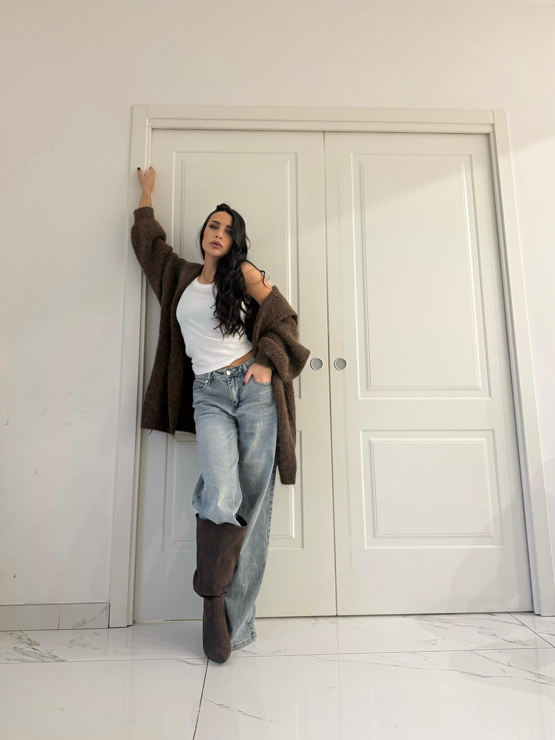 Cardigan Midi con cappuccio