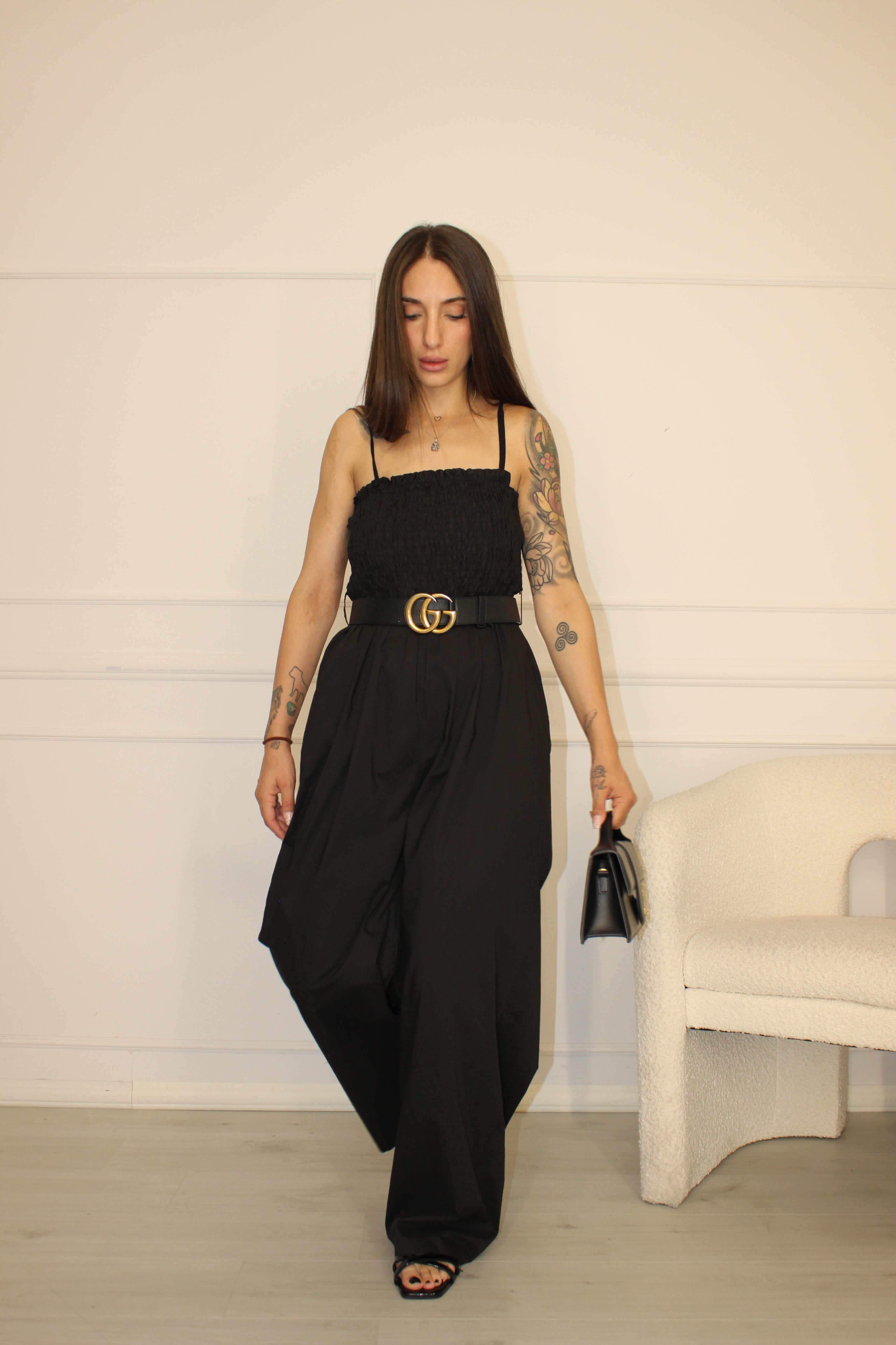 Jumpsuit in Cotone Nero