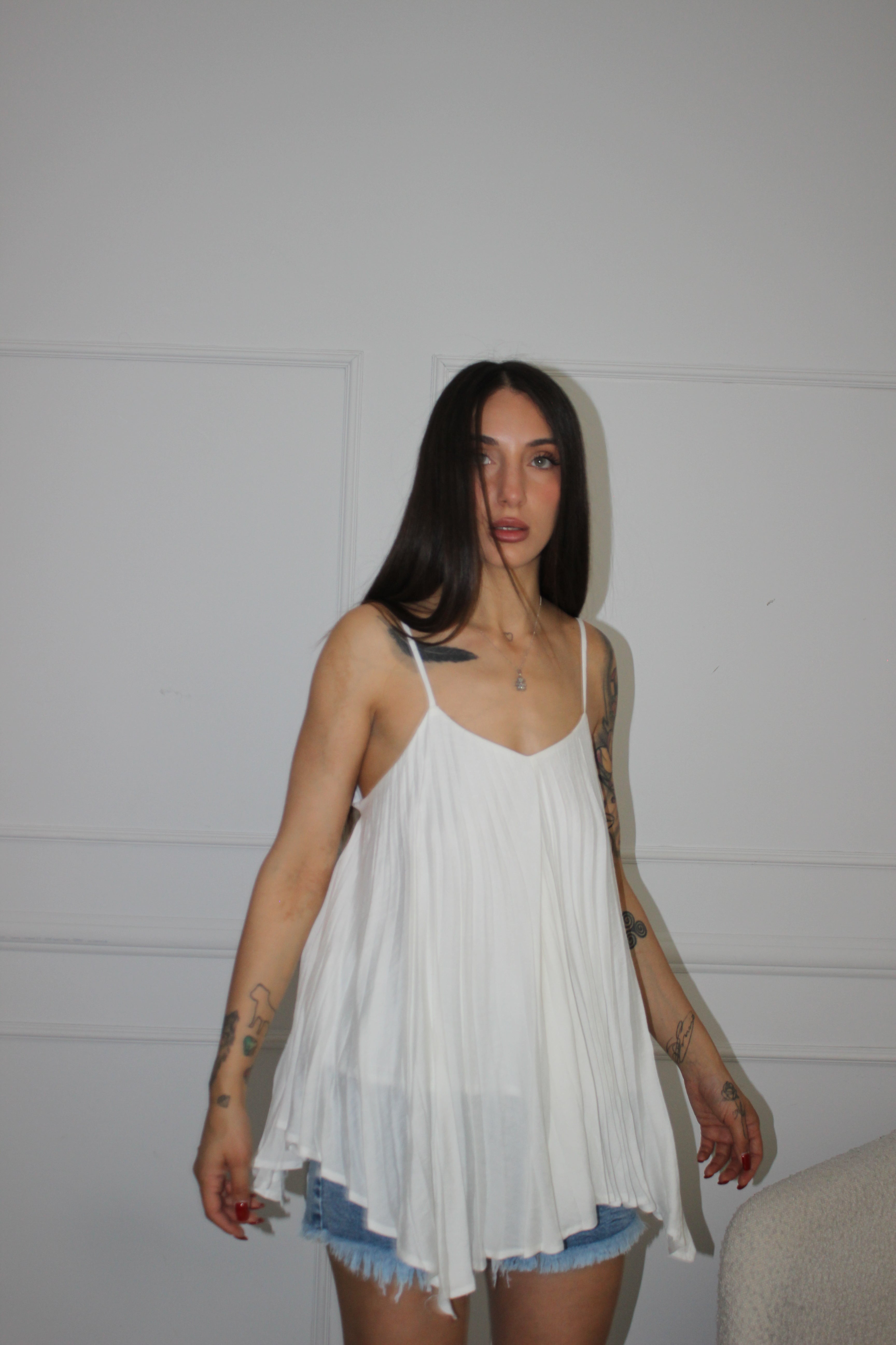 Blusa plissè Nero