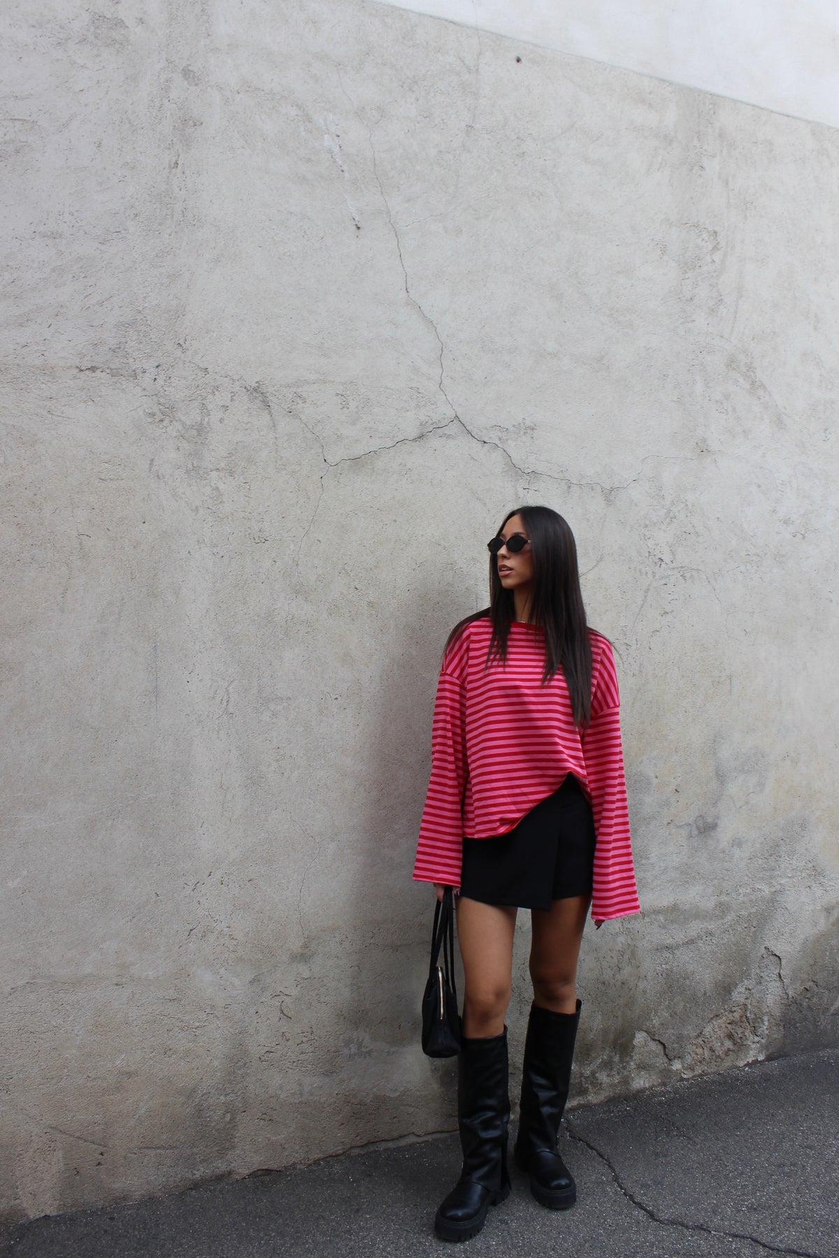 Maglia striped rosa