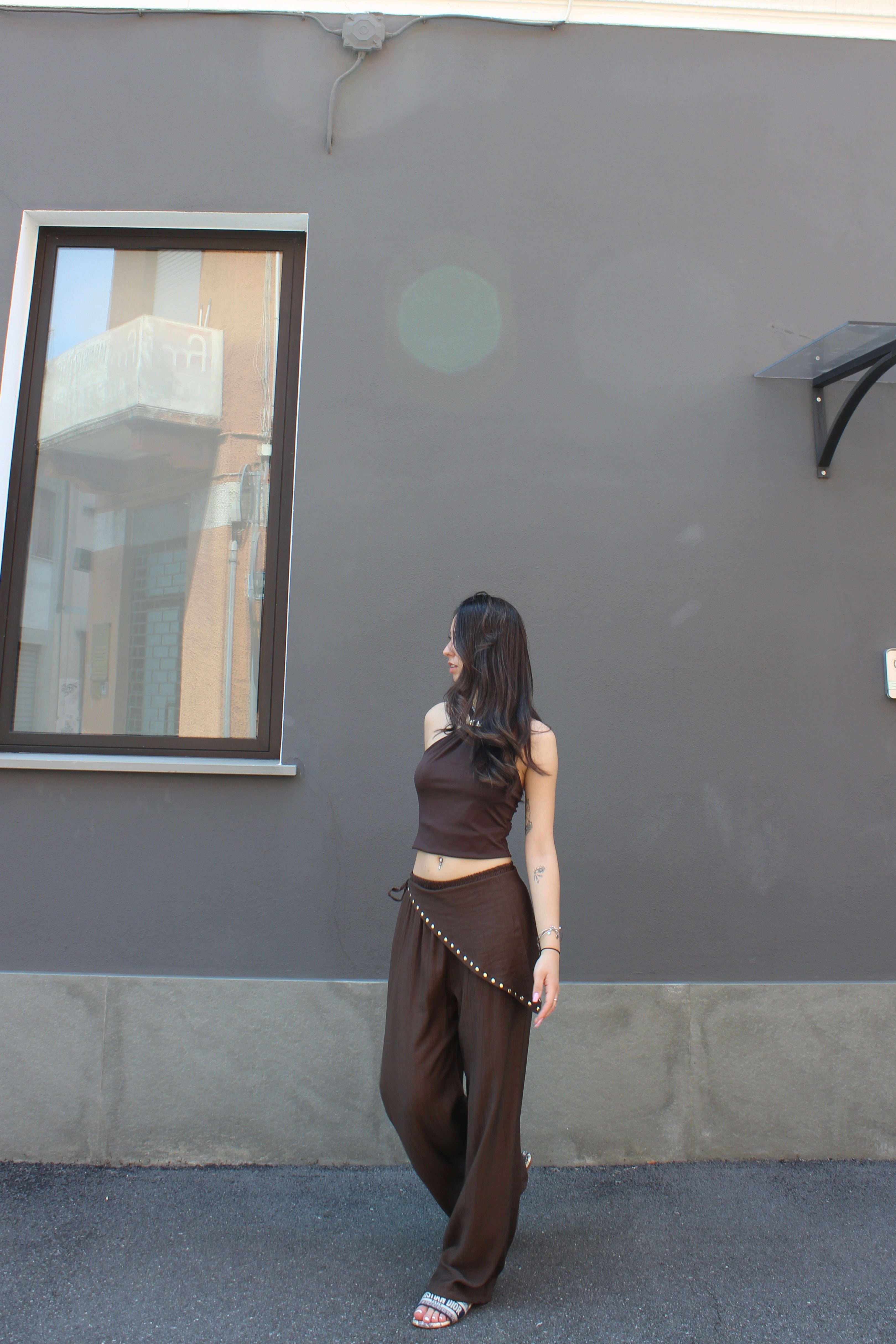 Pantalone con Pareo Cioccolato