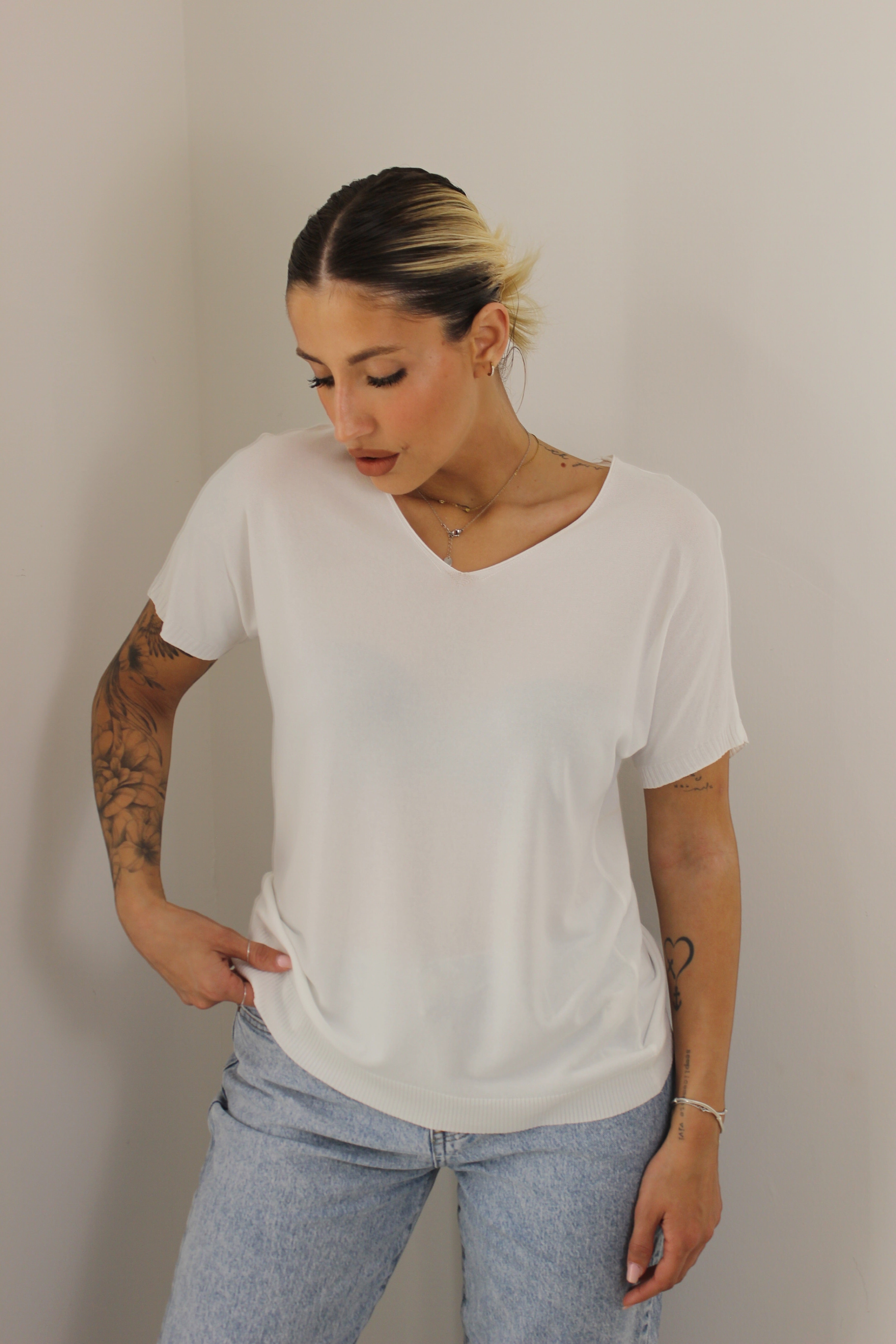 Maglia Viscosa Bianco