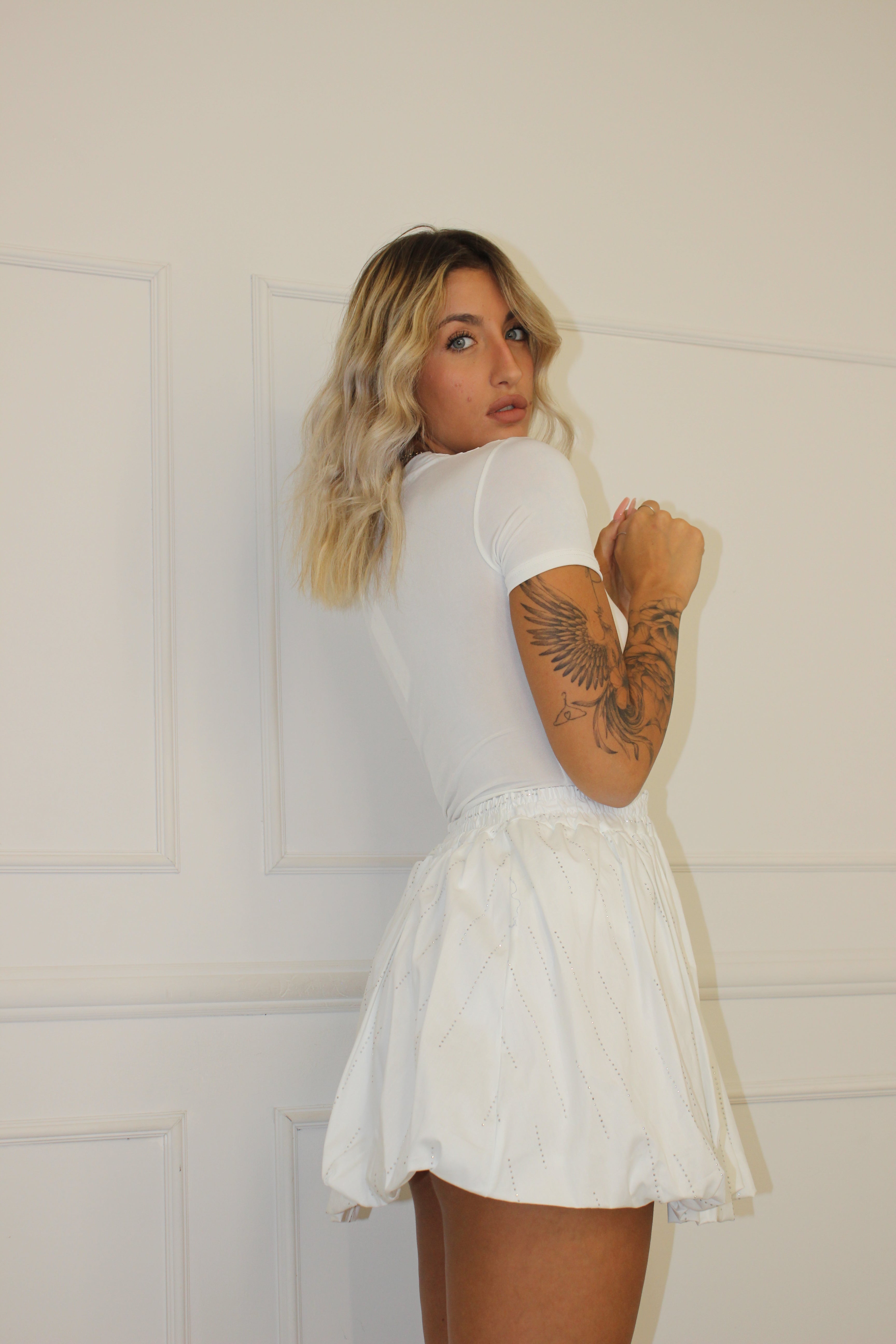 Gonna Balloon Strass Bianco