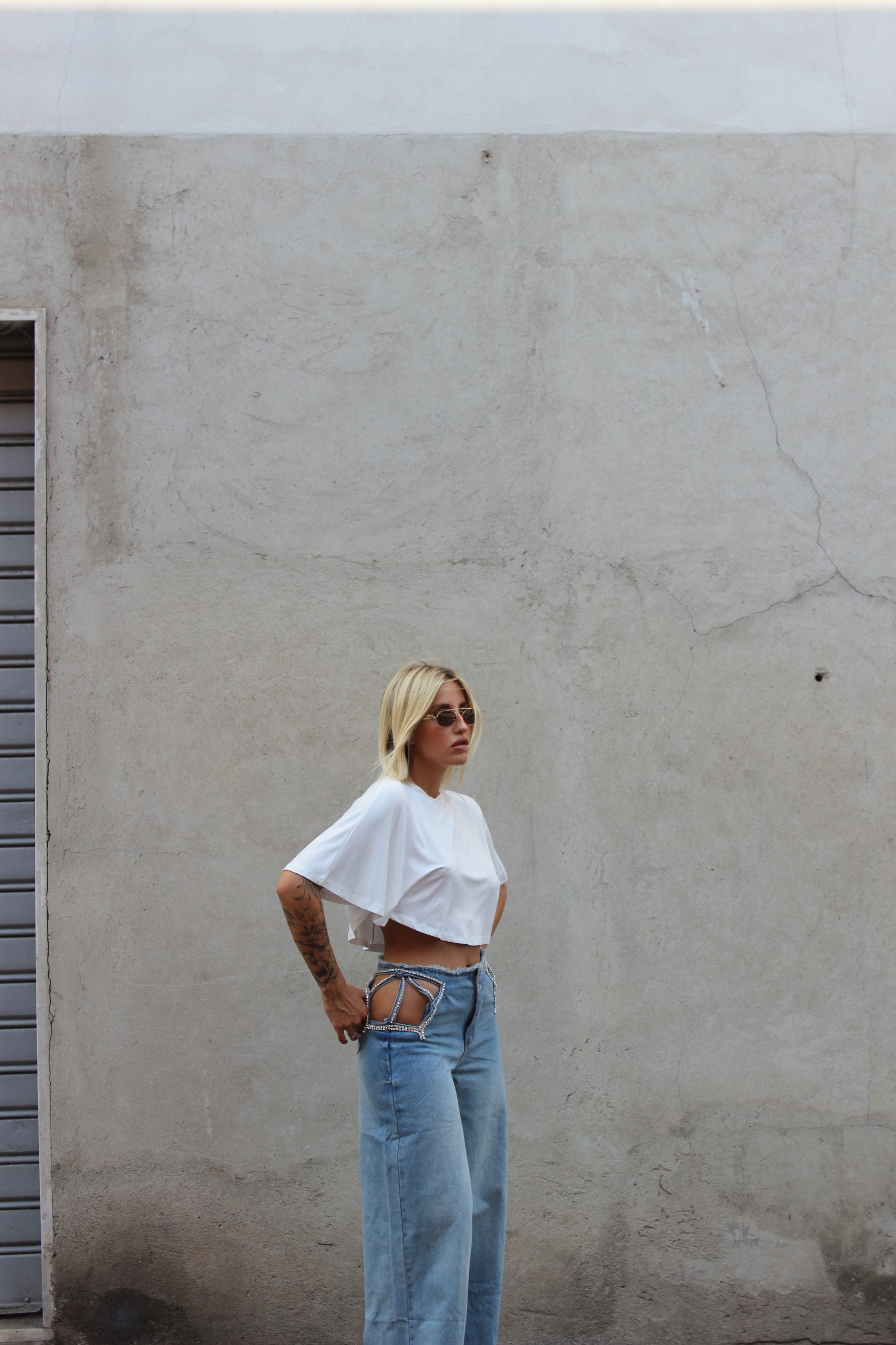 t-shirt crop bianca