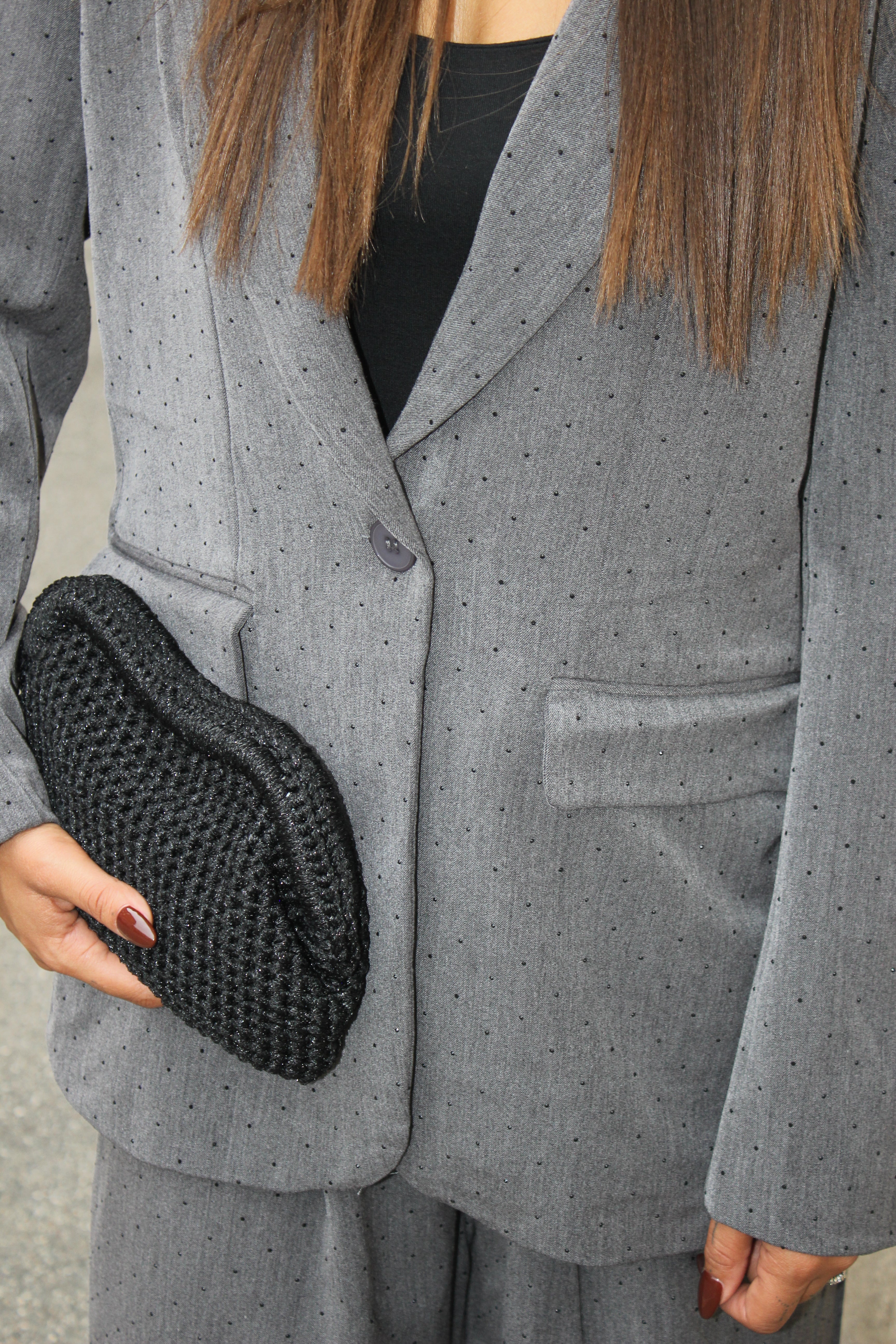 Completo Microstrass Grigio