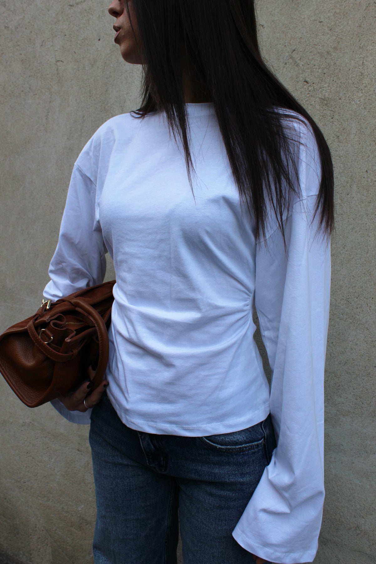 Maglia midi longesleeve bianca