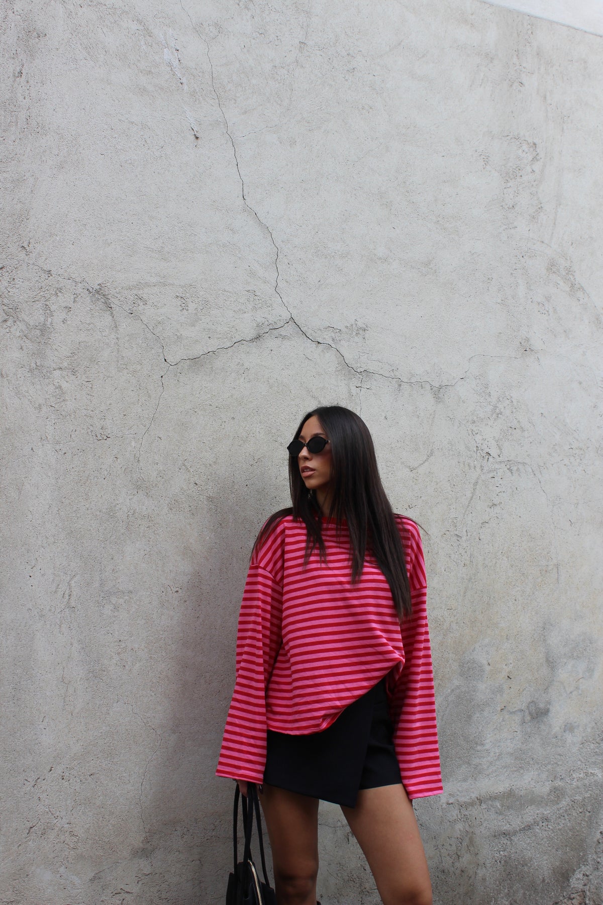 Maglia striped rosa