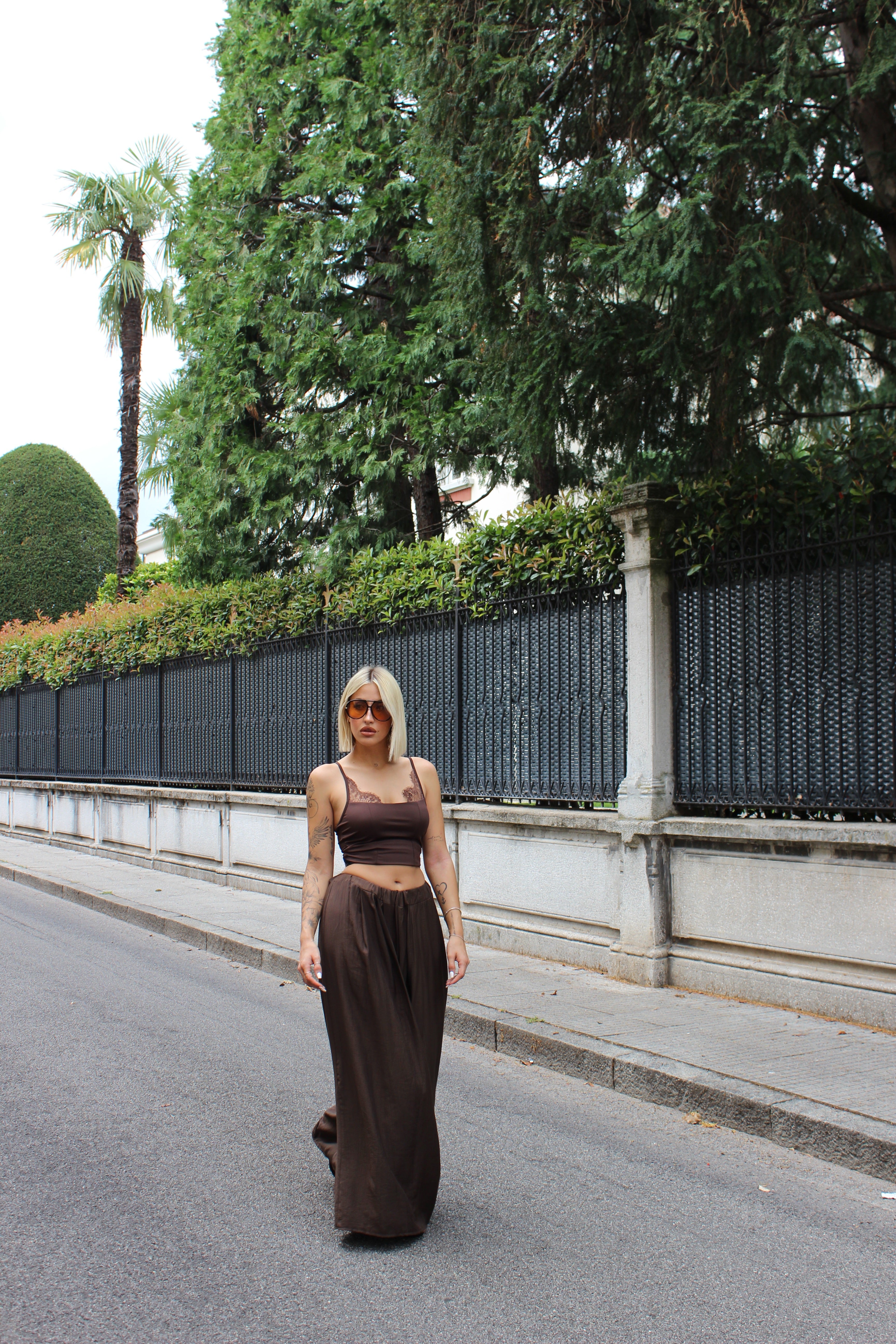 Pantalone viscosa cioccolato
