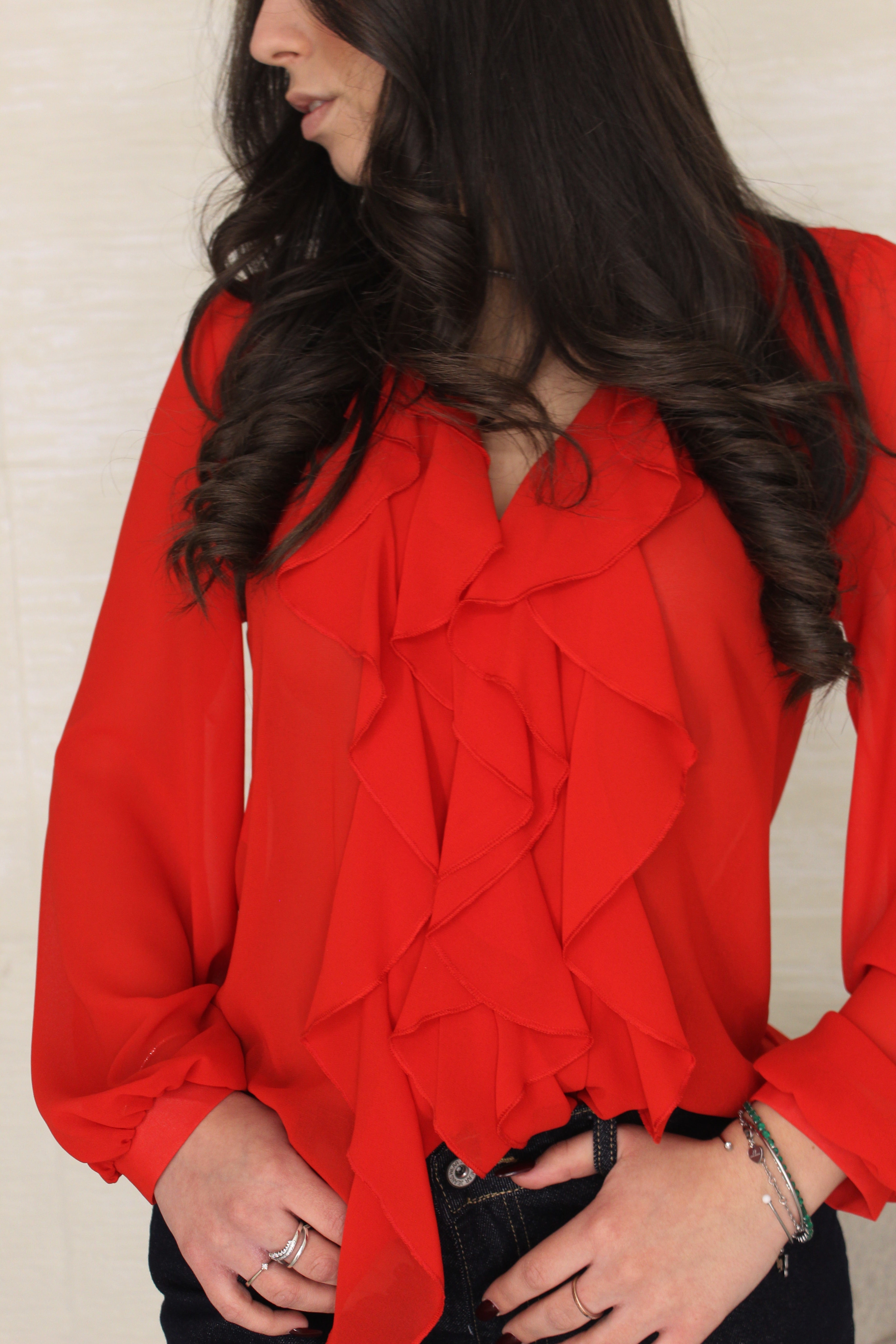 Blusa con rouge Rossa