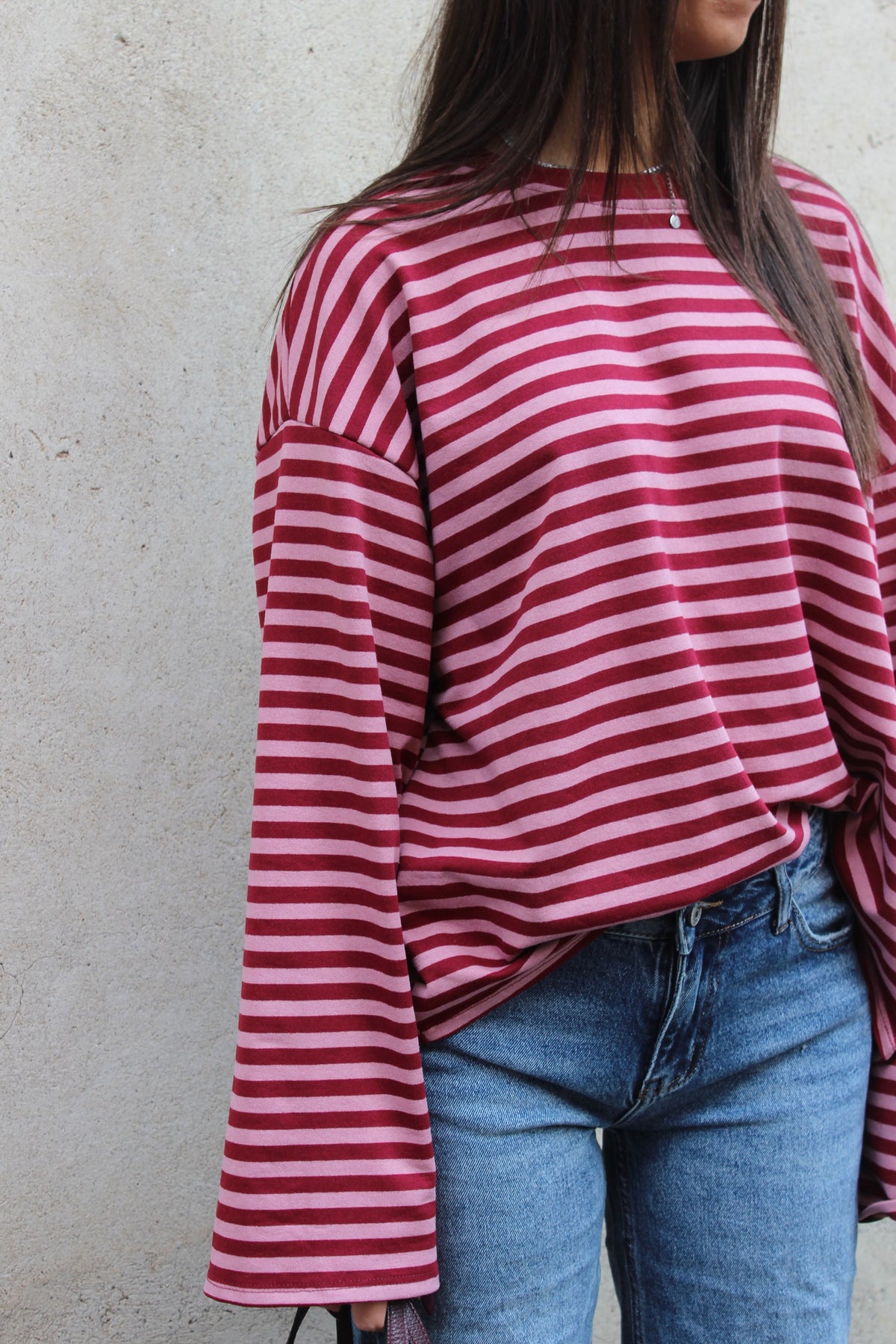 Maglia striped bordeaux