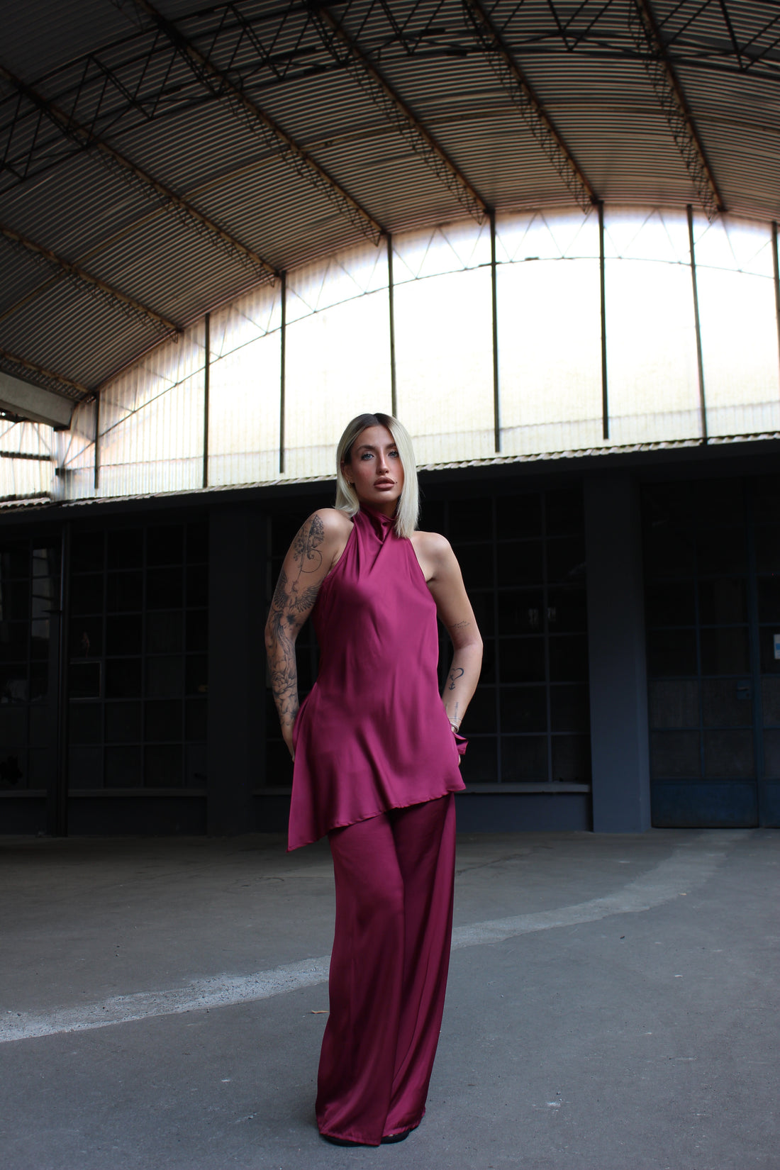 Coordinato caroline bordeaux
