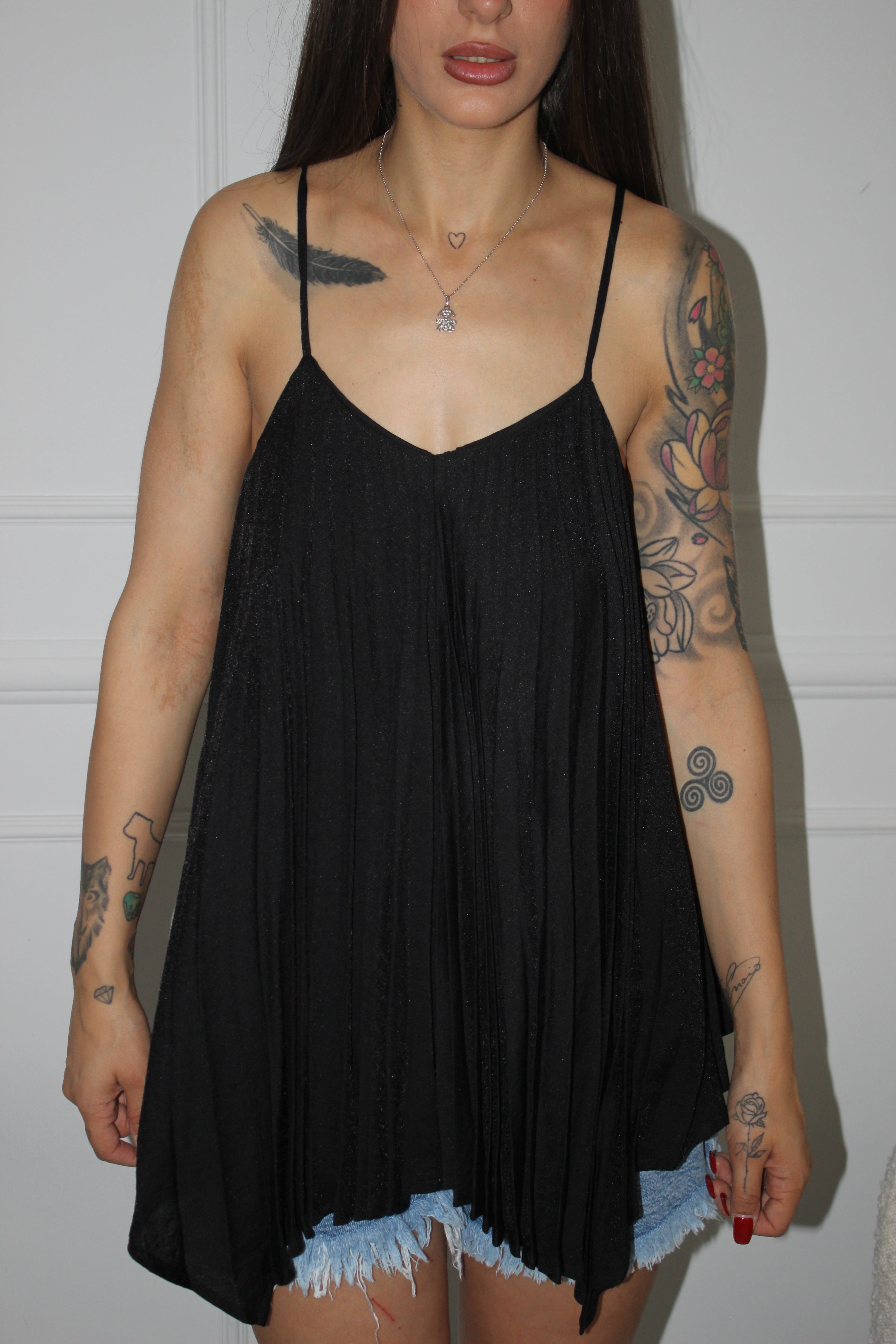 Blusa plissè Nero
