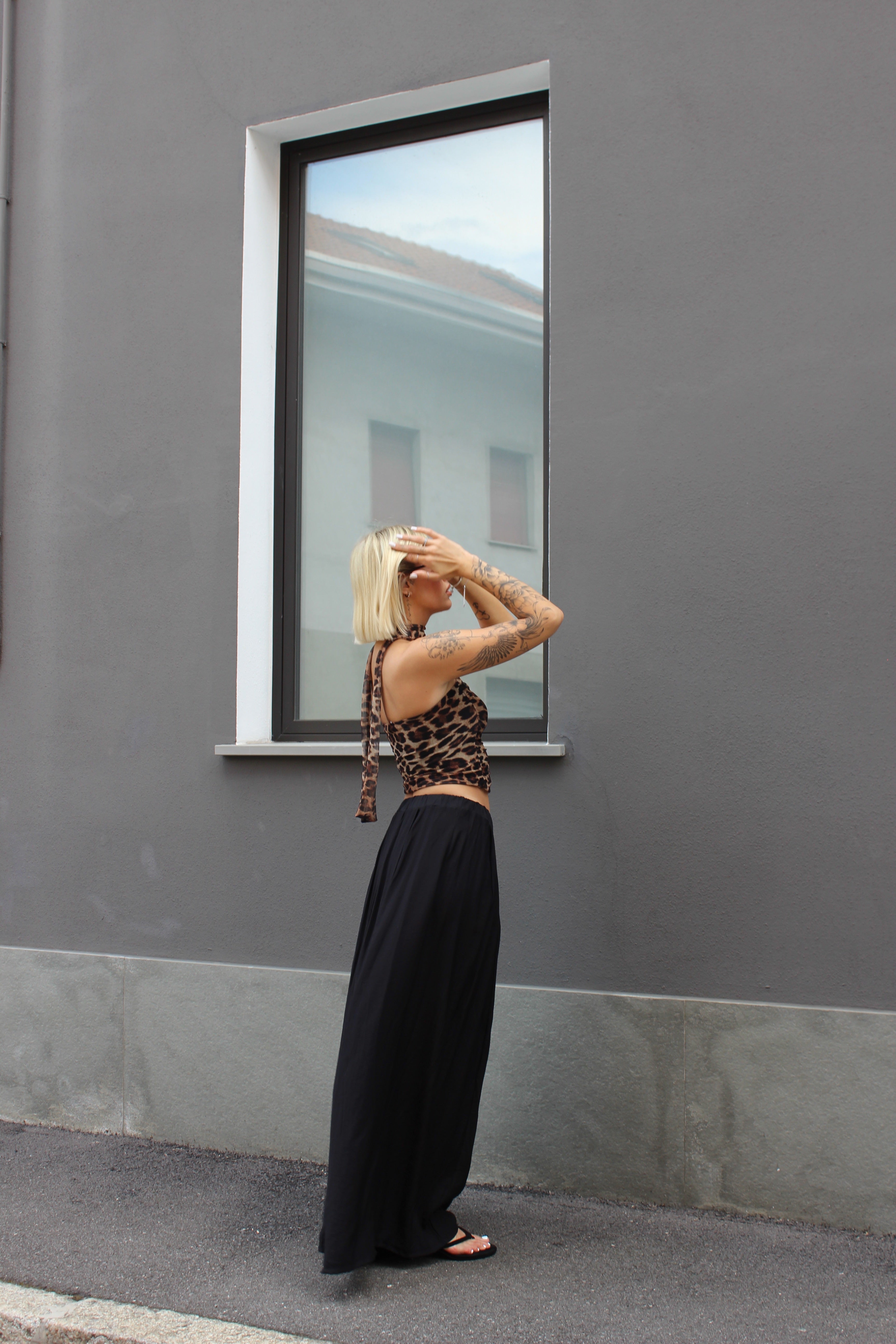 Pantalone viscosa nero