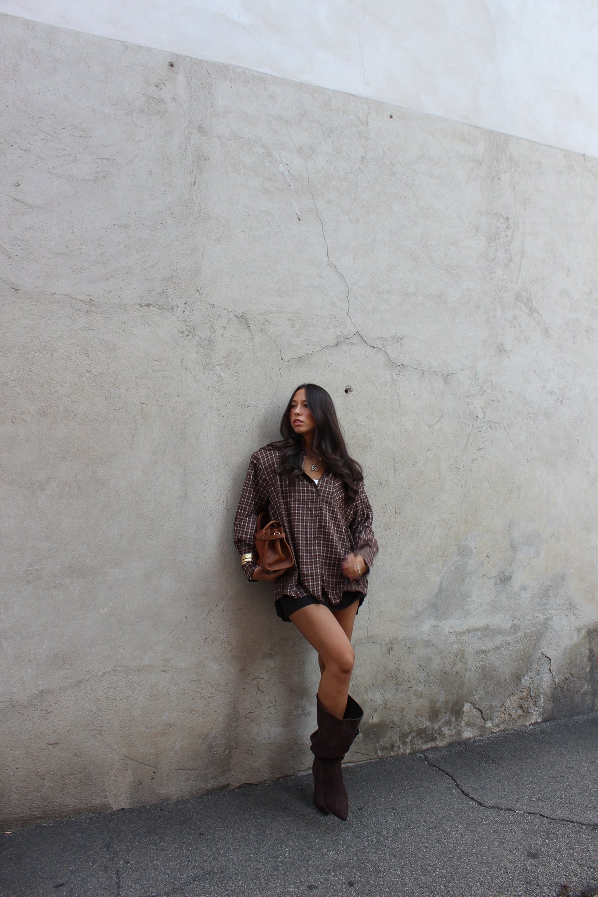 Camicia check cioccolato