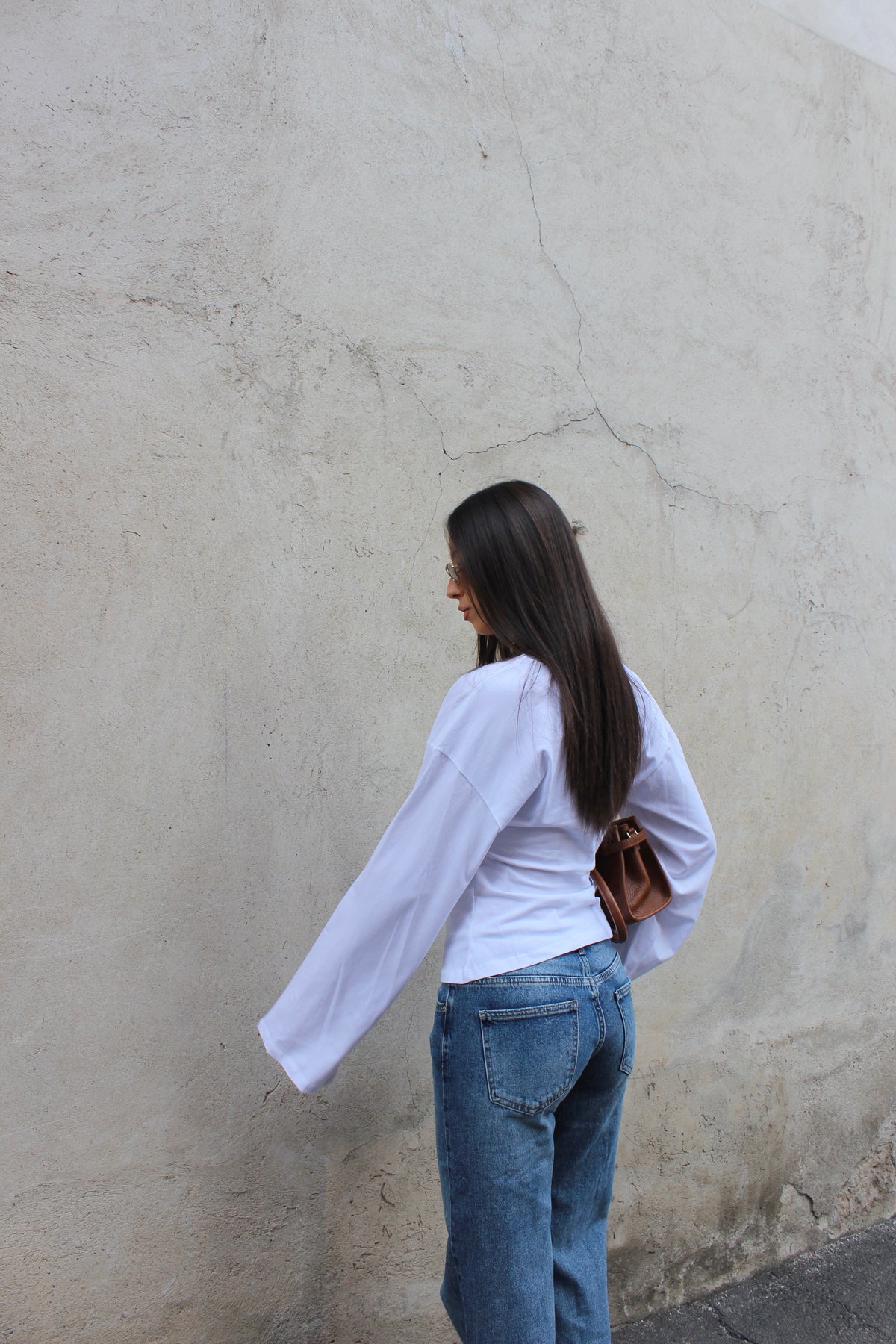 Maglia midi longesleeve bianca