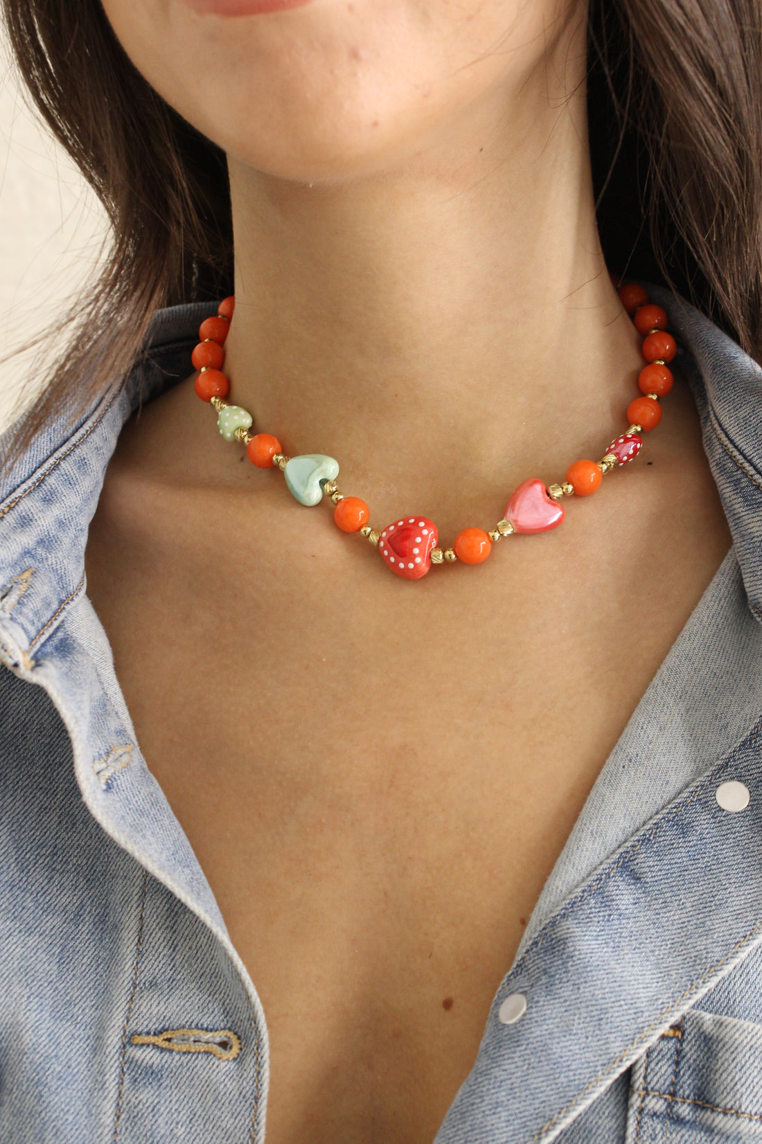collana beads rossa