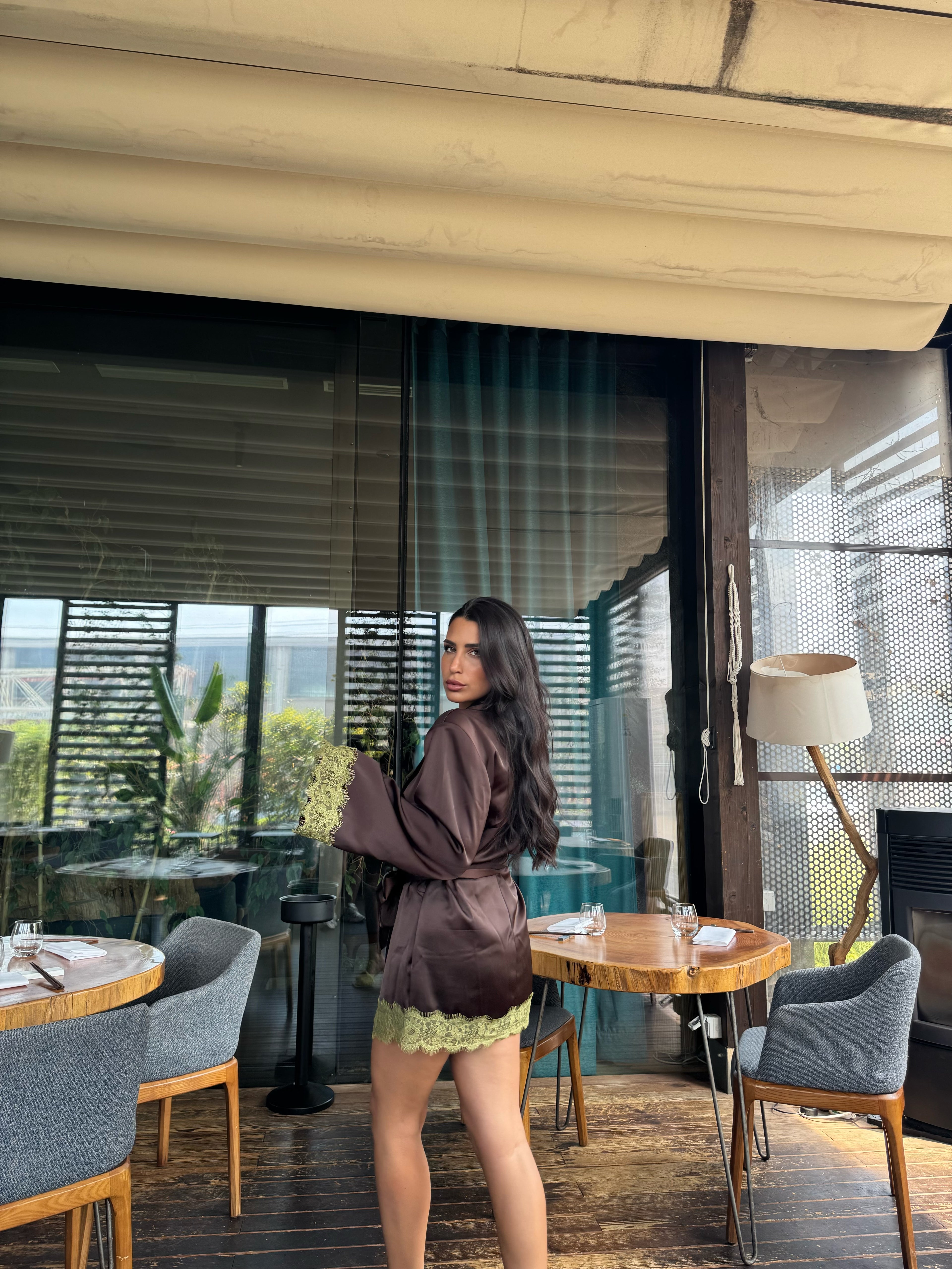 Abito kimono Chantal cioccolato