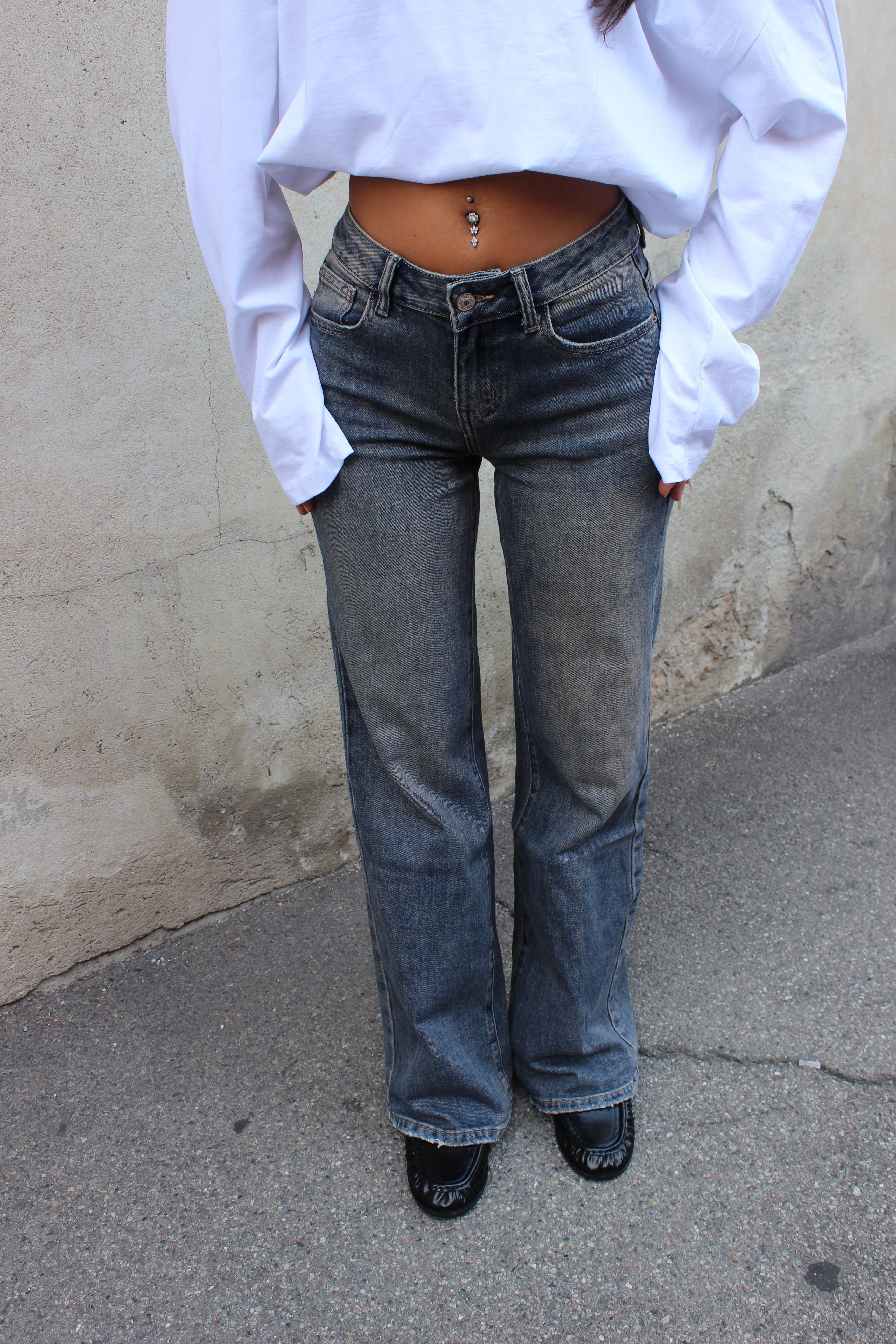 jeans wide leg-low waist