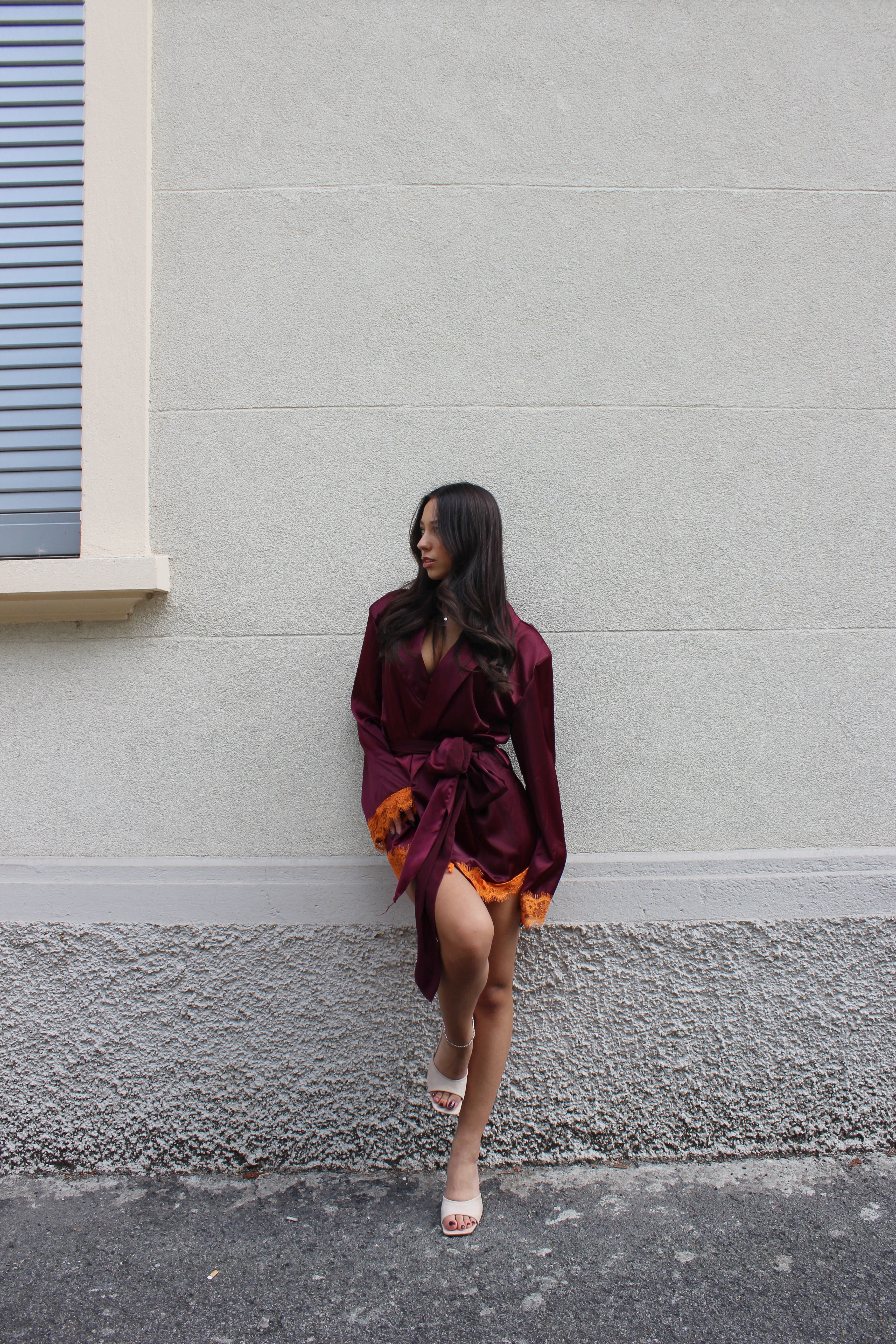 Abito kimono Chantal bordeaux