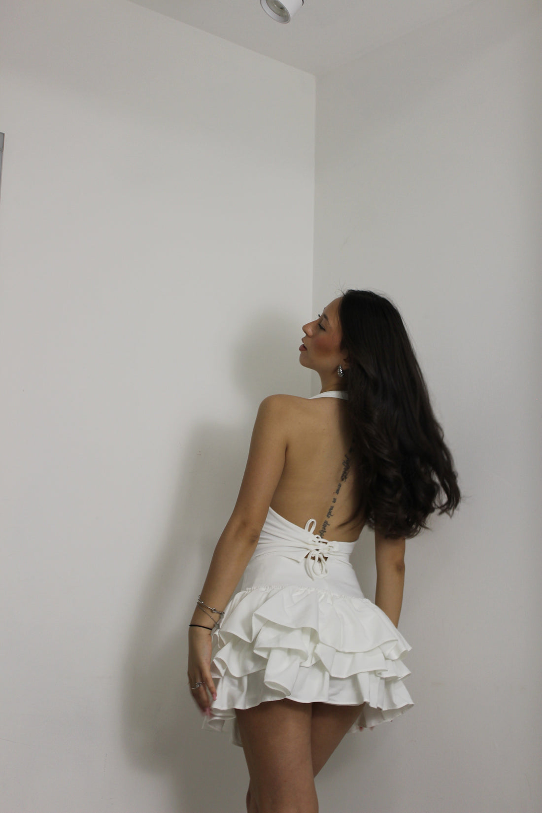 Minigonna Balze Bianco