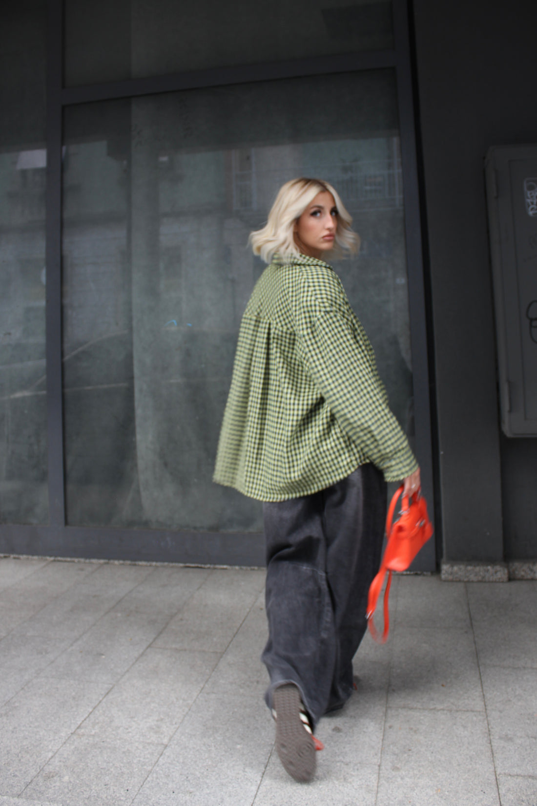Camicia Check con spallina Verde