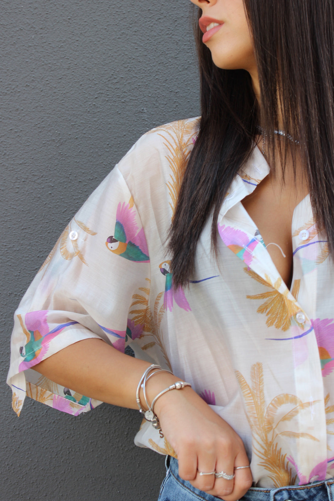 Camicia 100% cotone palms