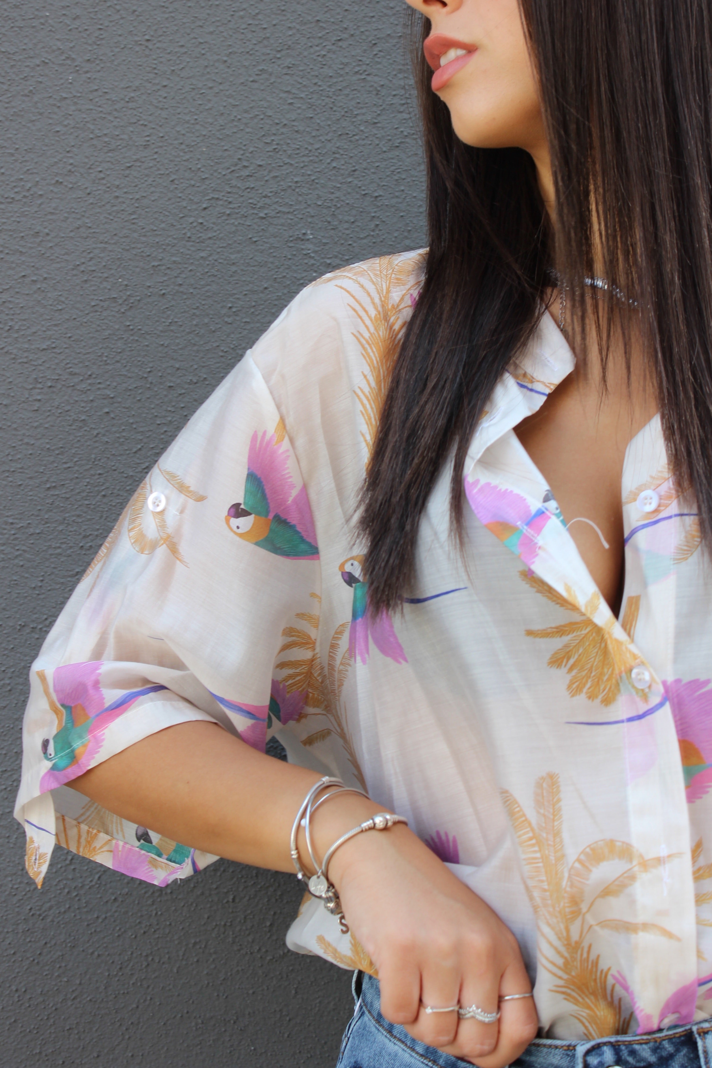 Camicia 100% cotone palms