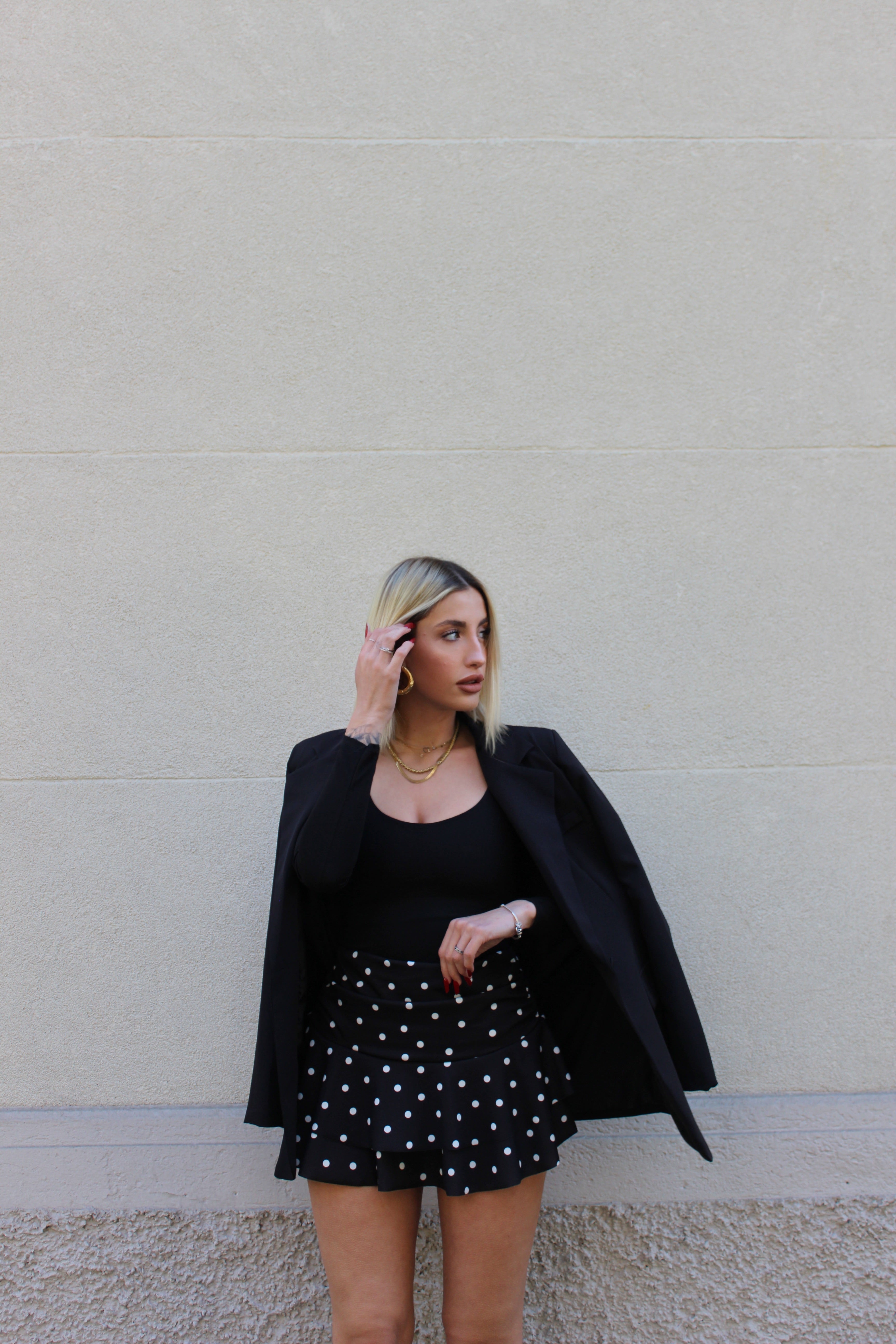 Minigonna Pois Nero
