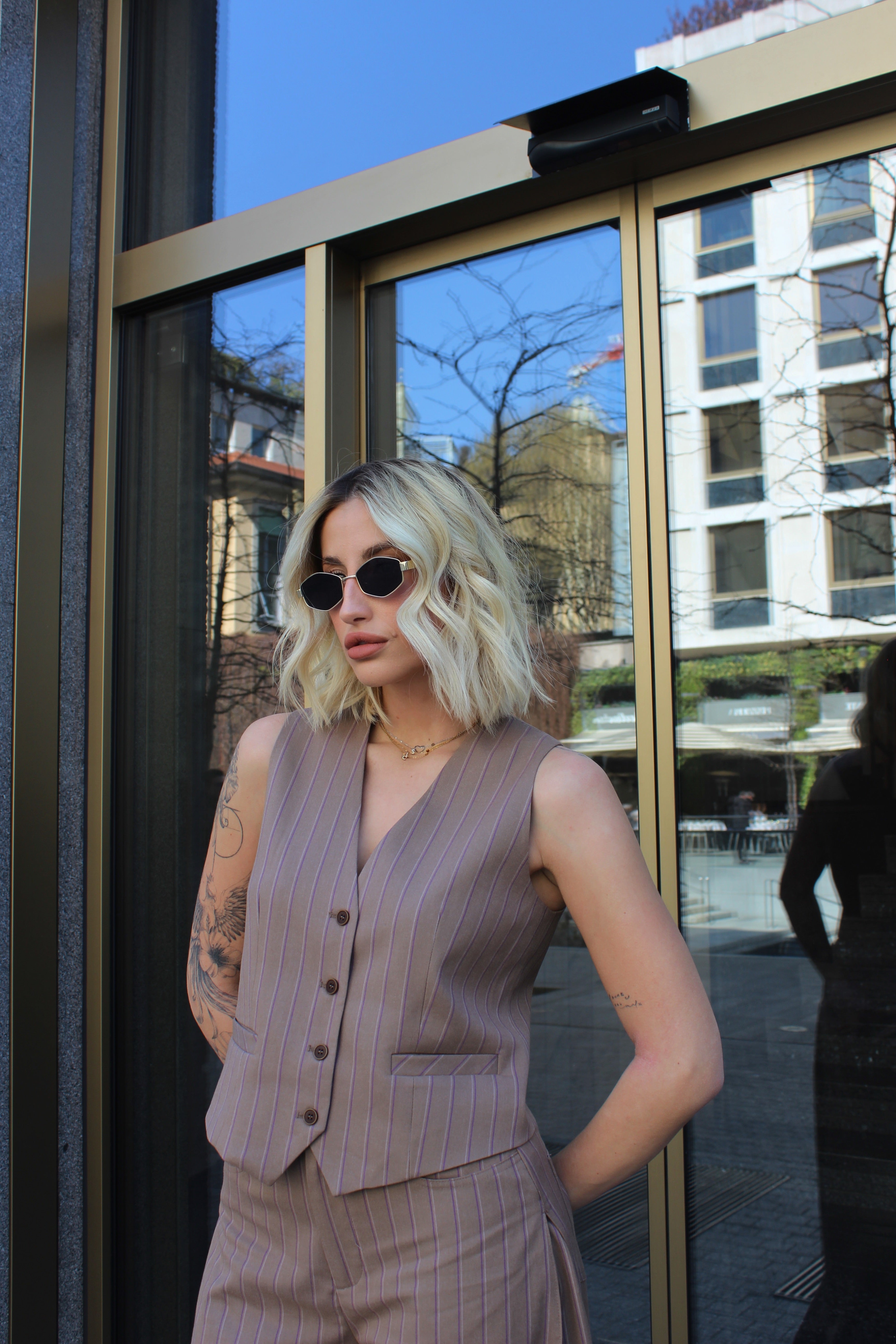 Coordinato Gilet Gessato