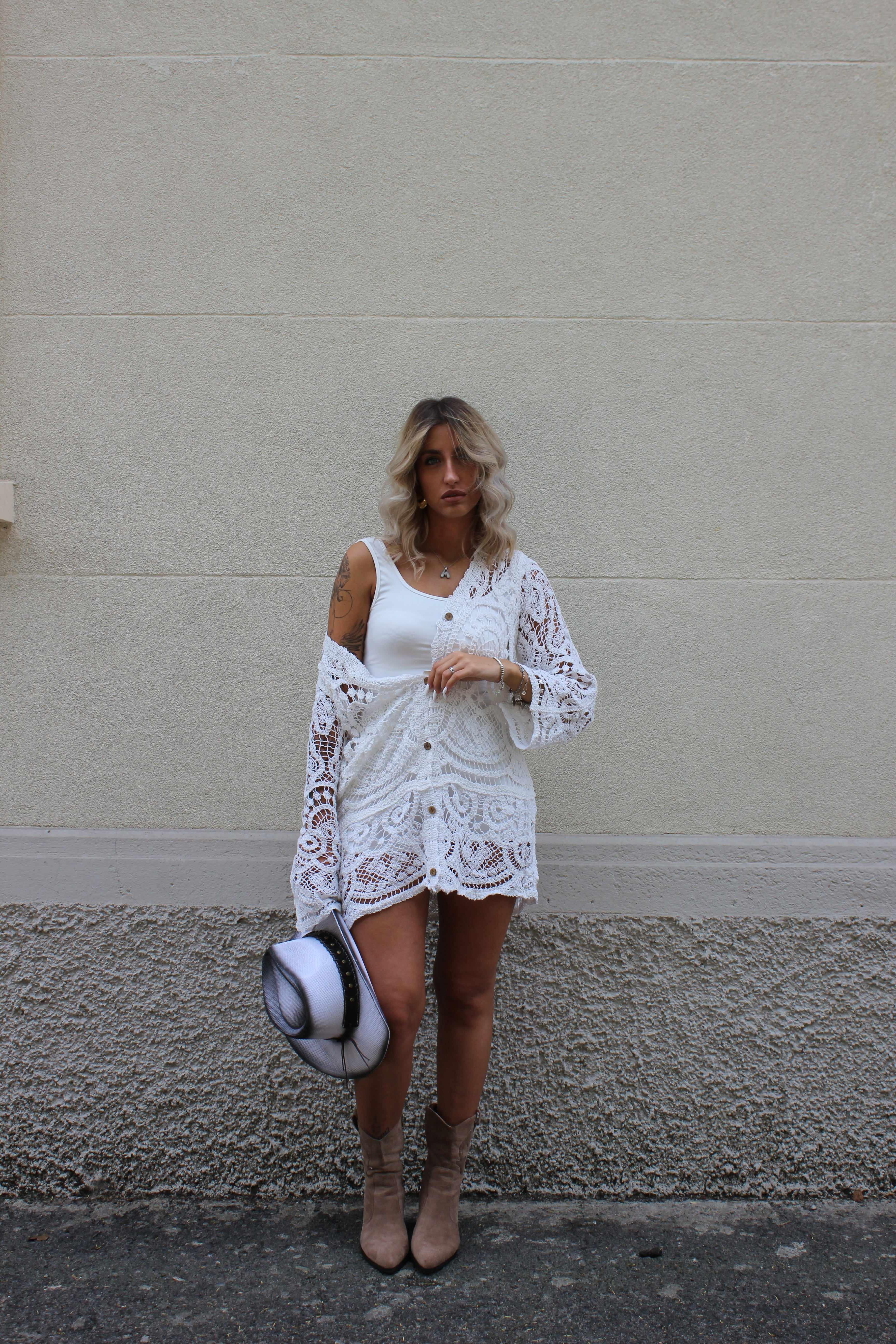 Abito Crochet Bianco