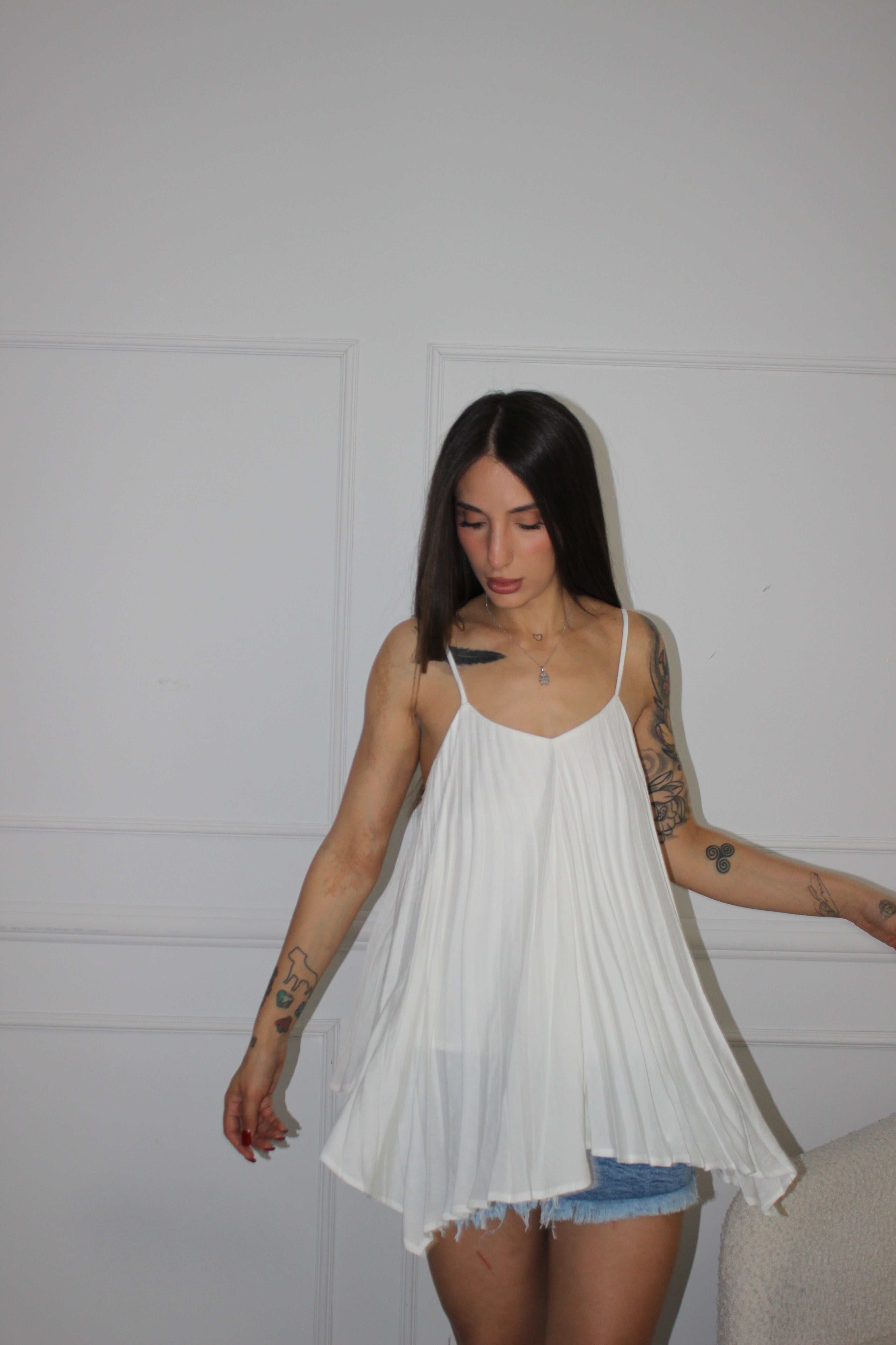 Blusa plissè Nero