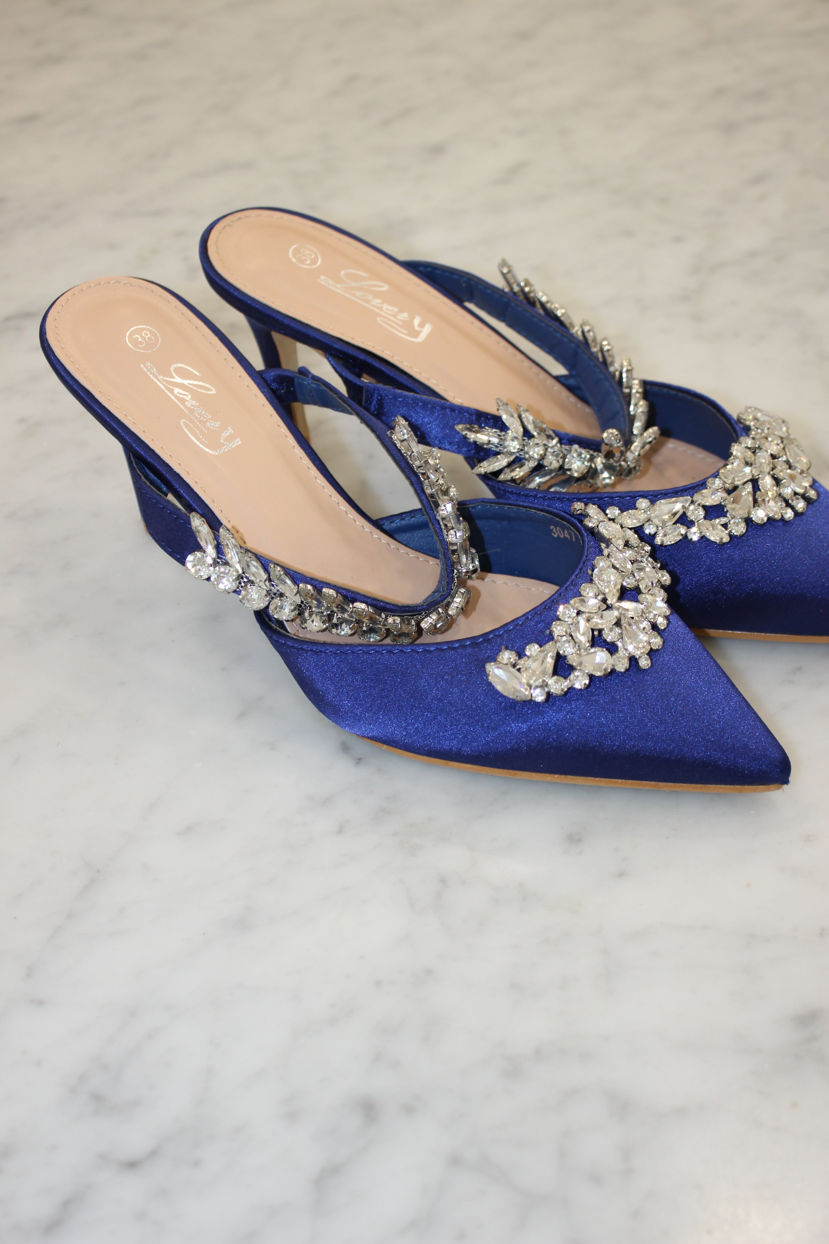 Mule strass Blu