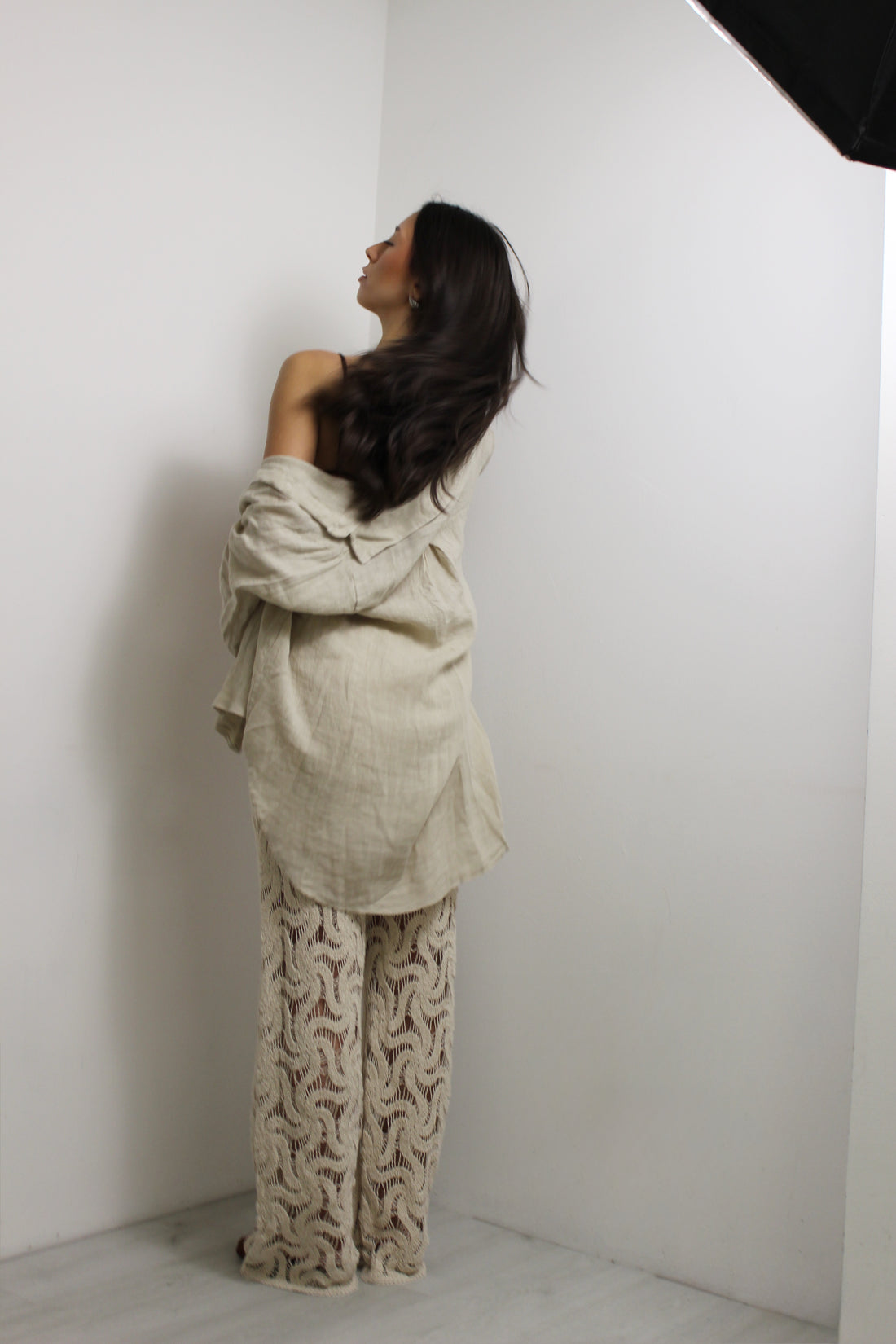 Pantalone Crochet beige