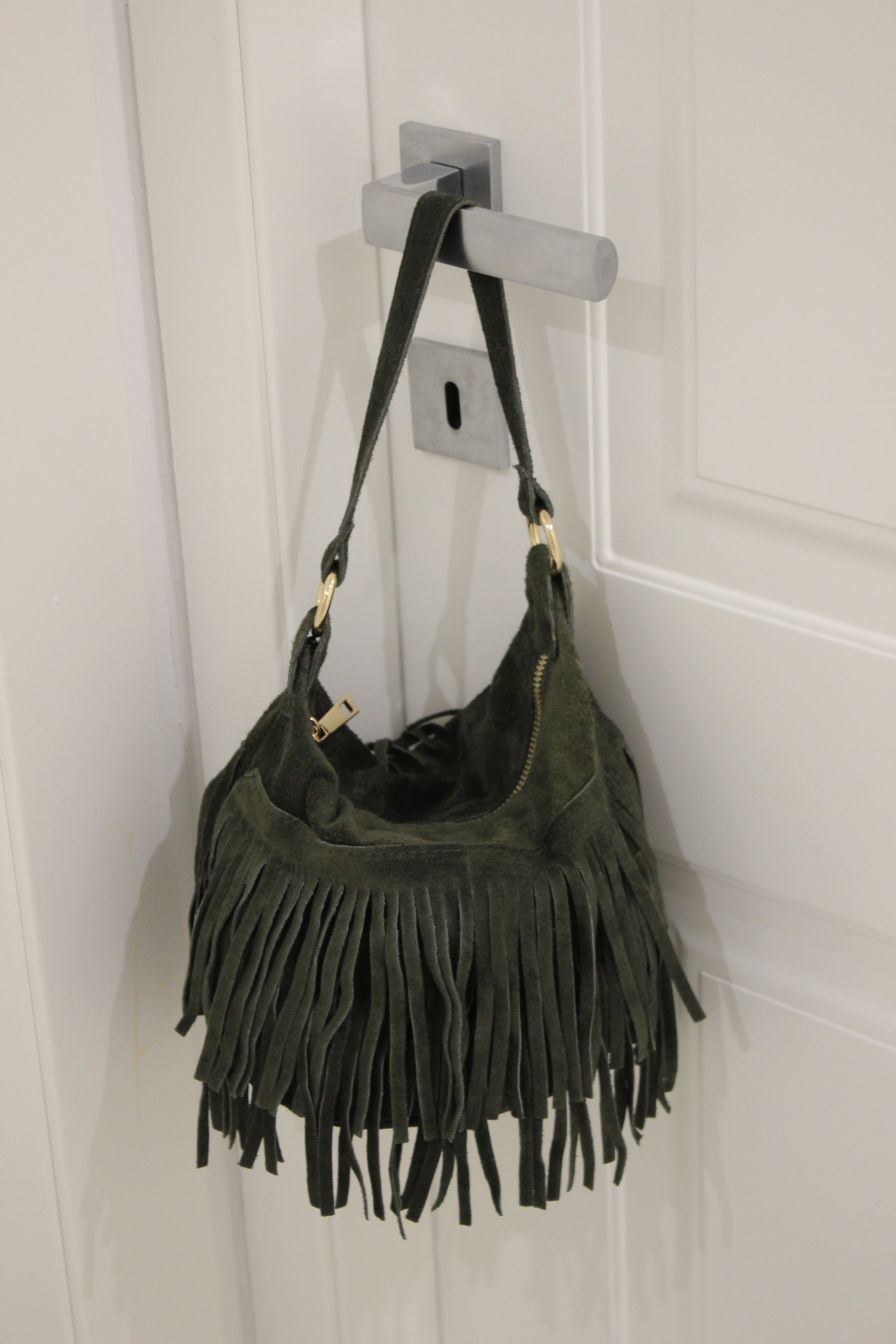 Bucket Bag con frange Military