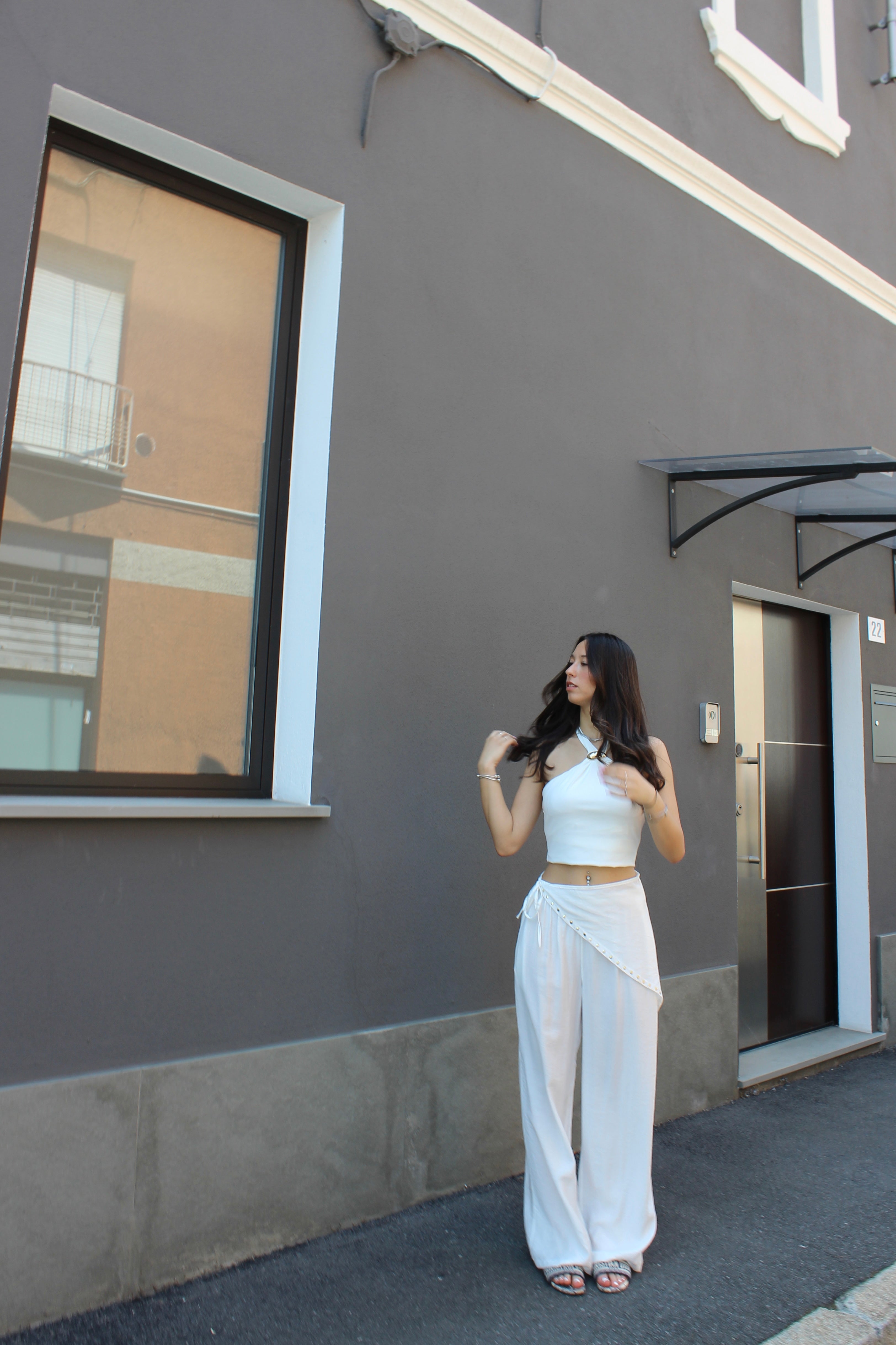 Pantalone con Pareo Bianco