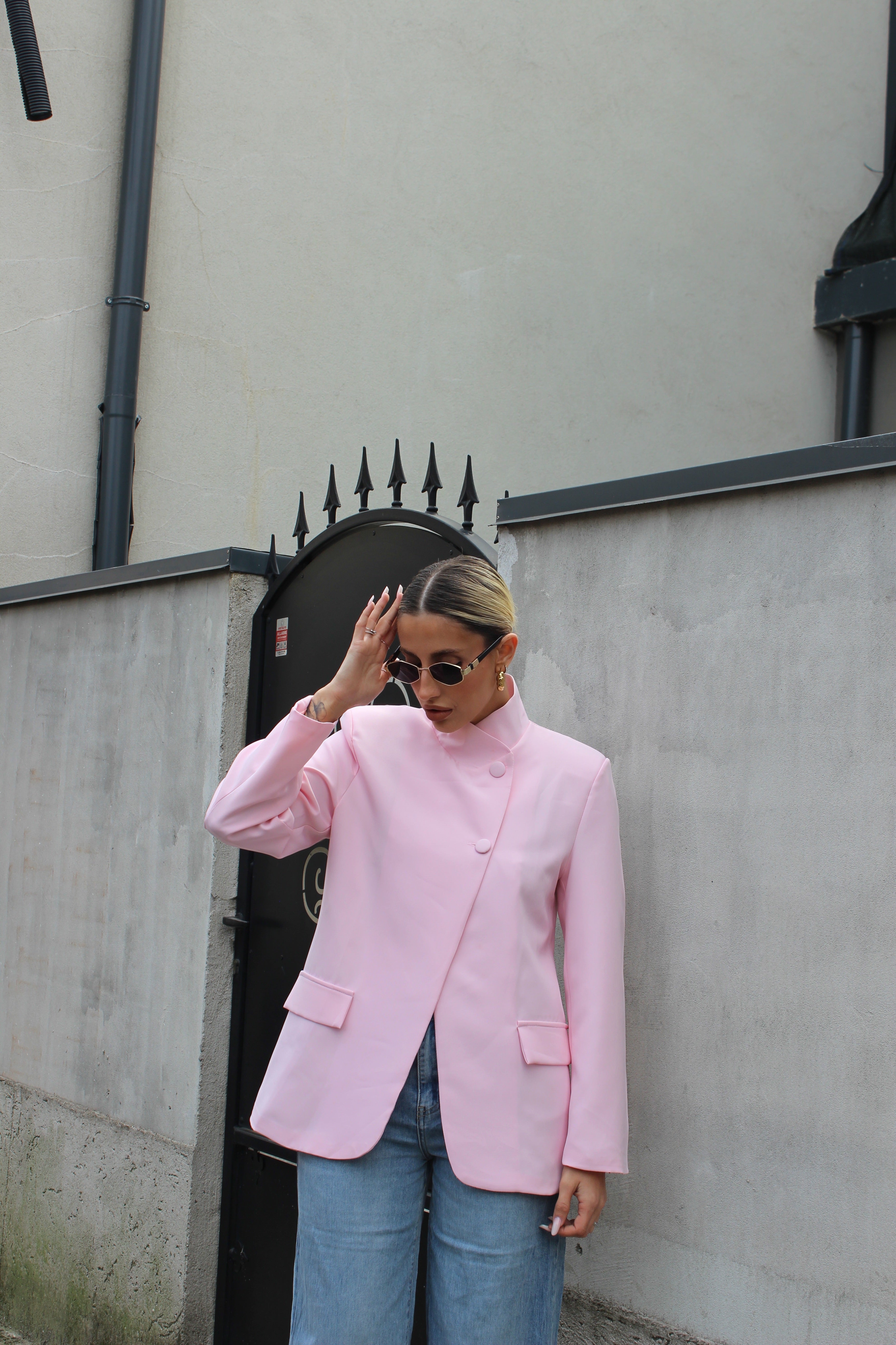 Blazer con chiusura laterale Rosa