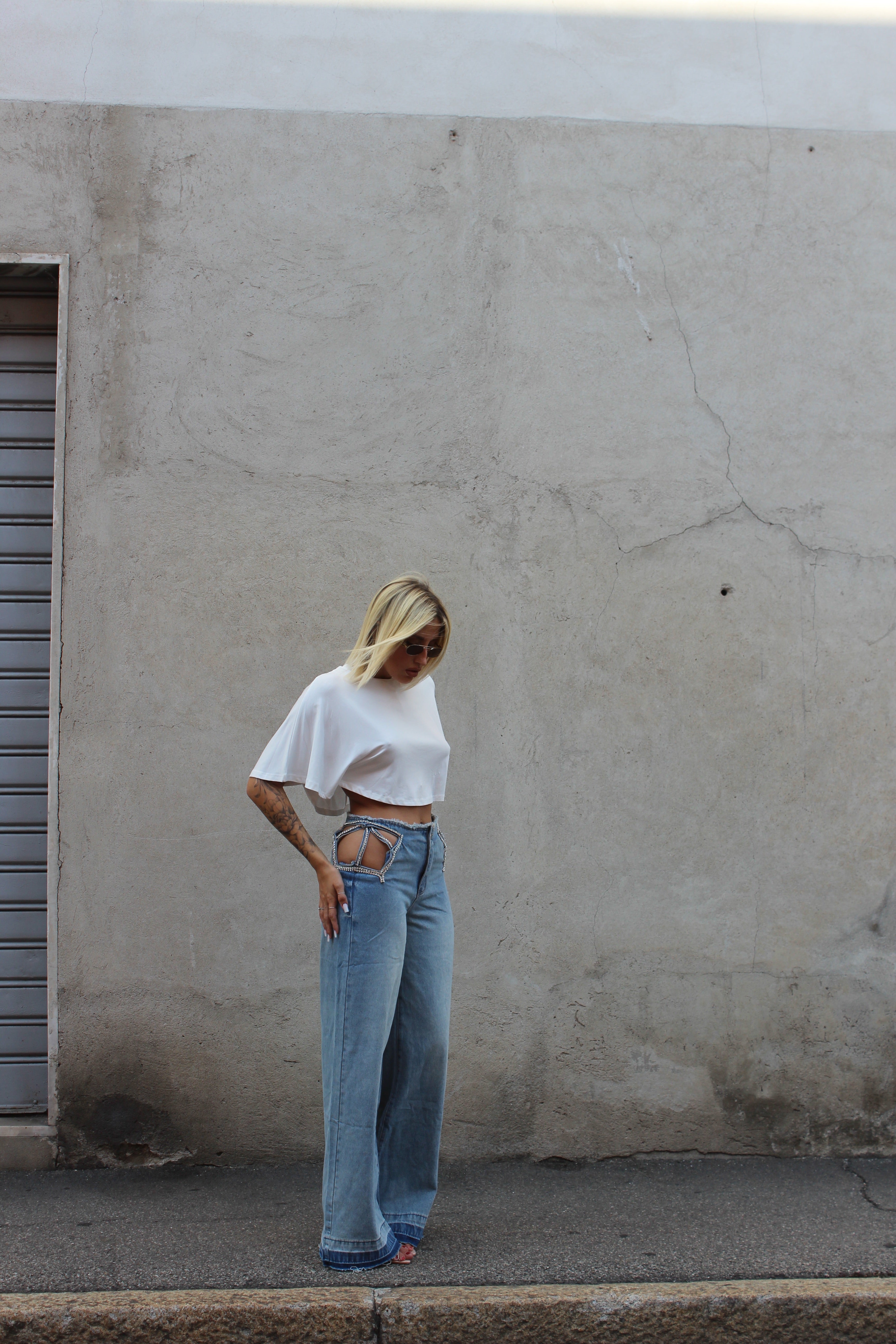 t-shirt crop bianca