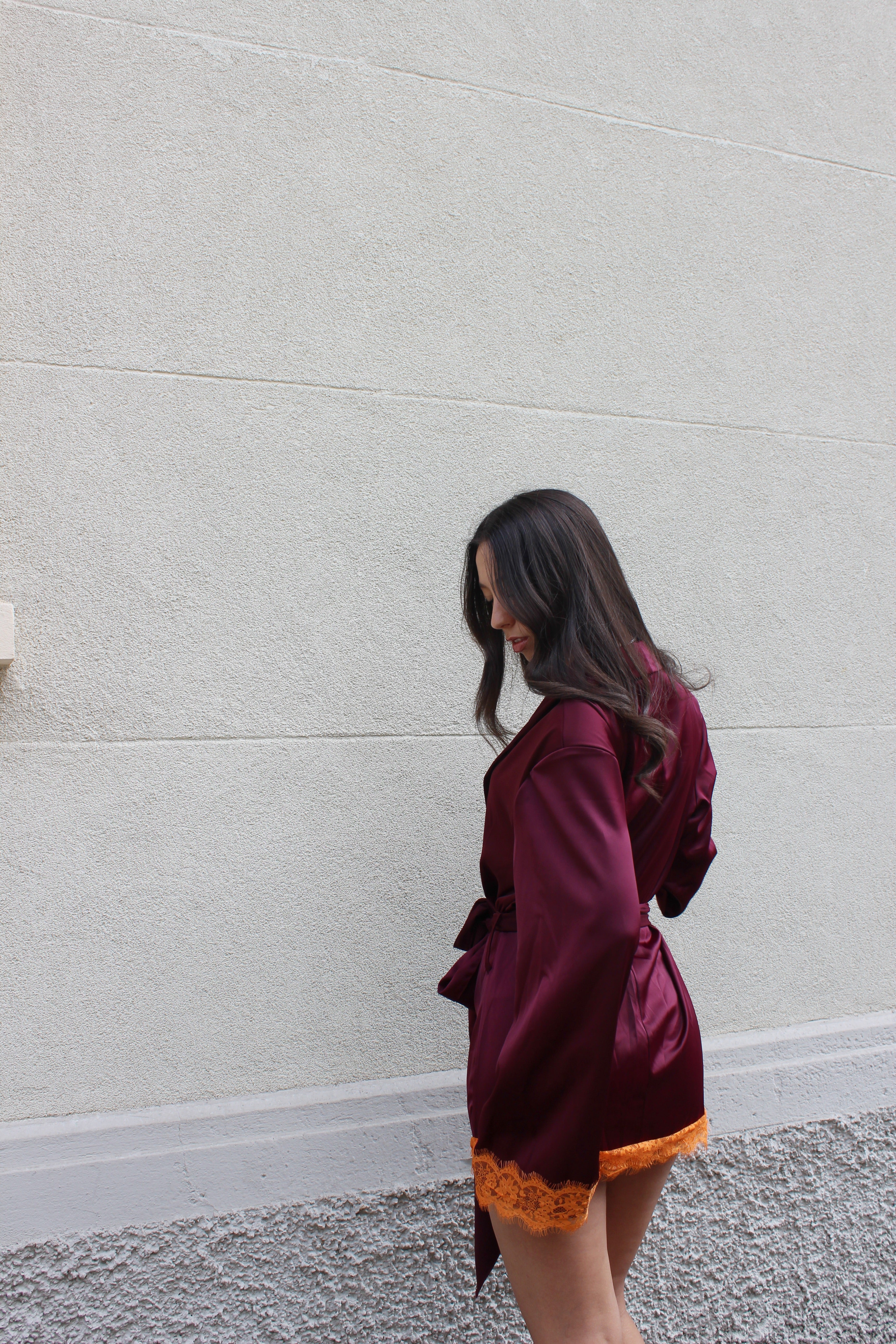 Abito kimono Chantal bordeaux