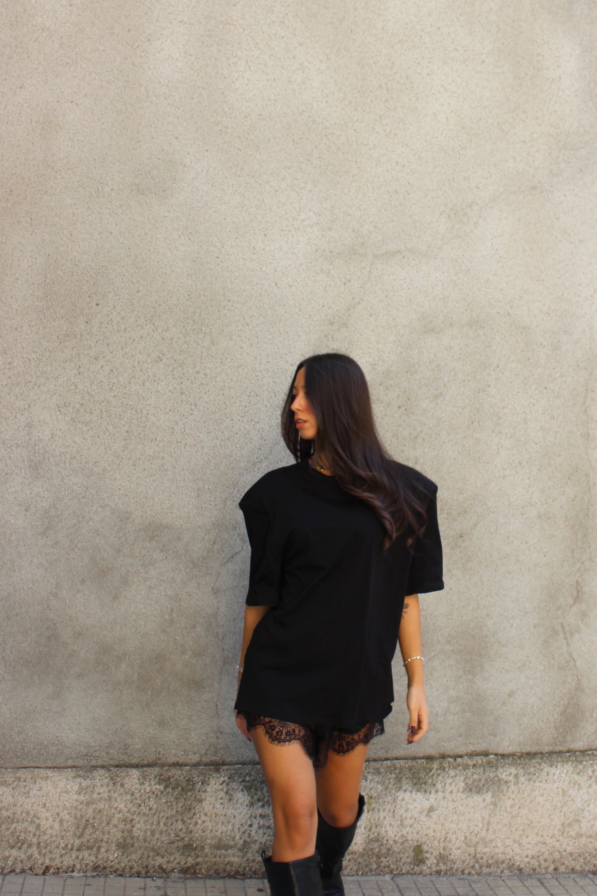 T-shirt baseball nera