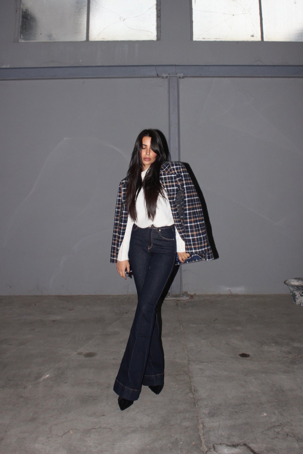 Blazer tartan fringes