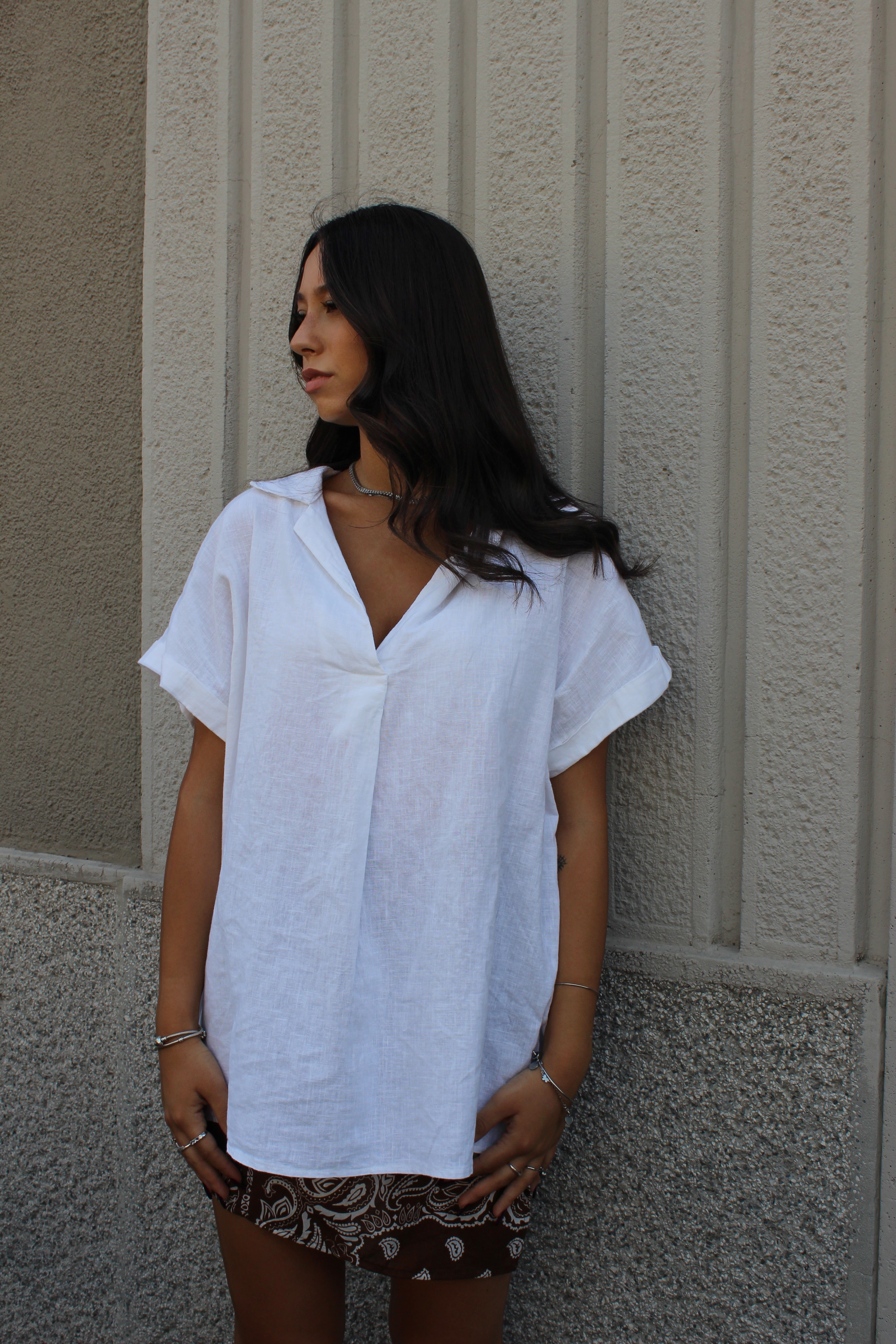 Maxi blusa bianco