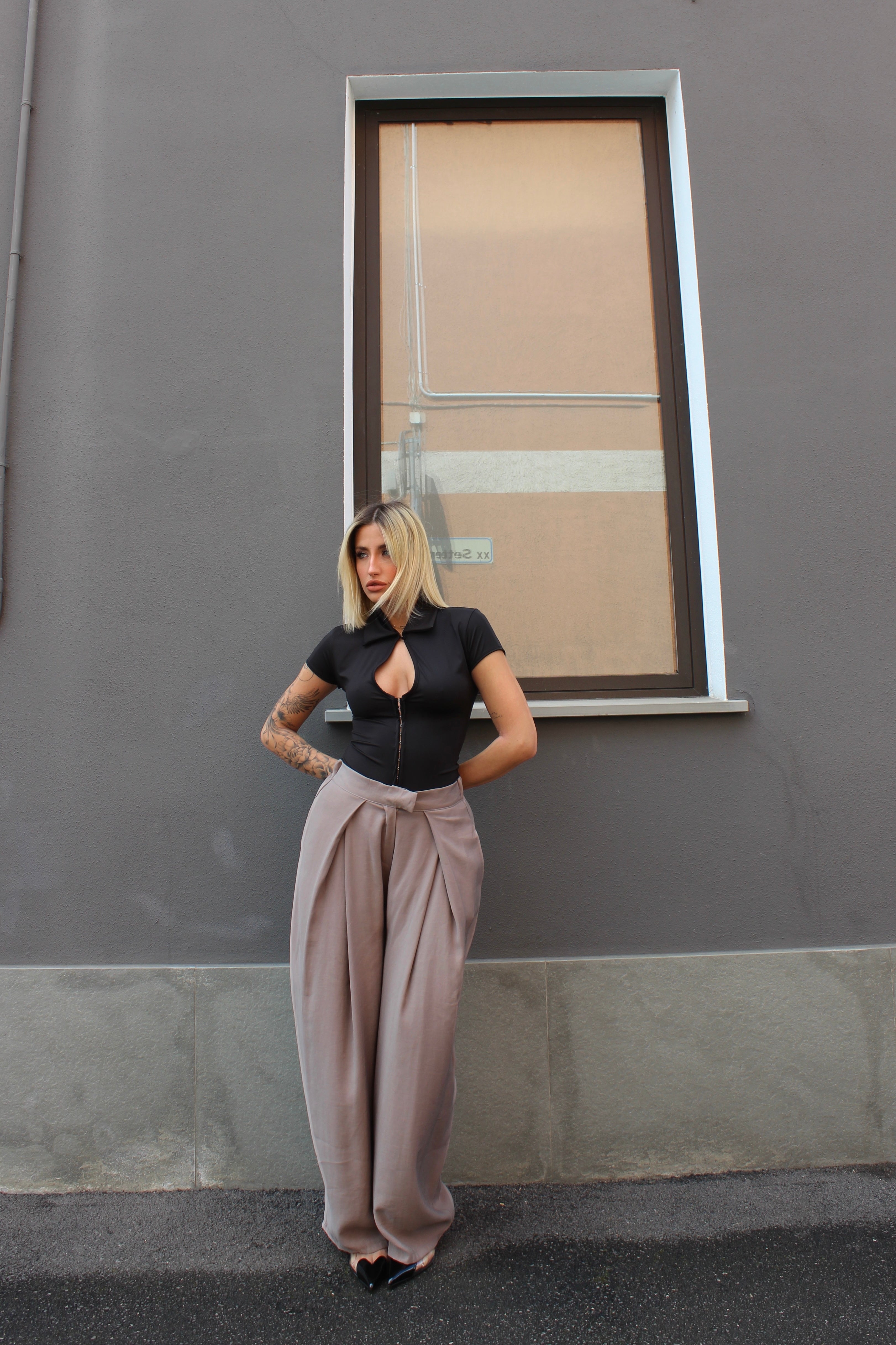 Pantalone ampio Khaki